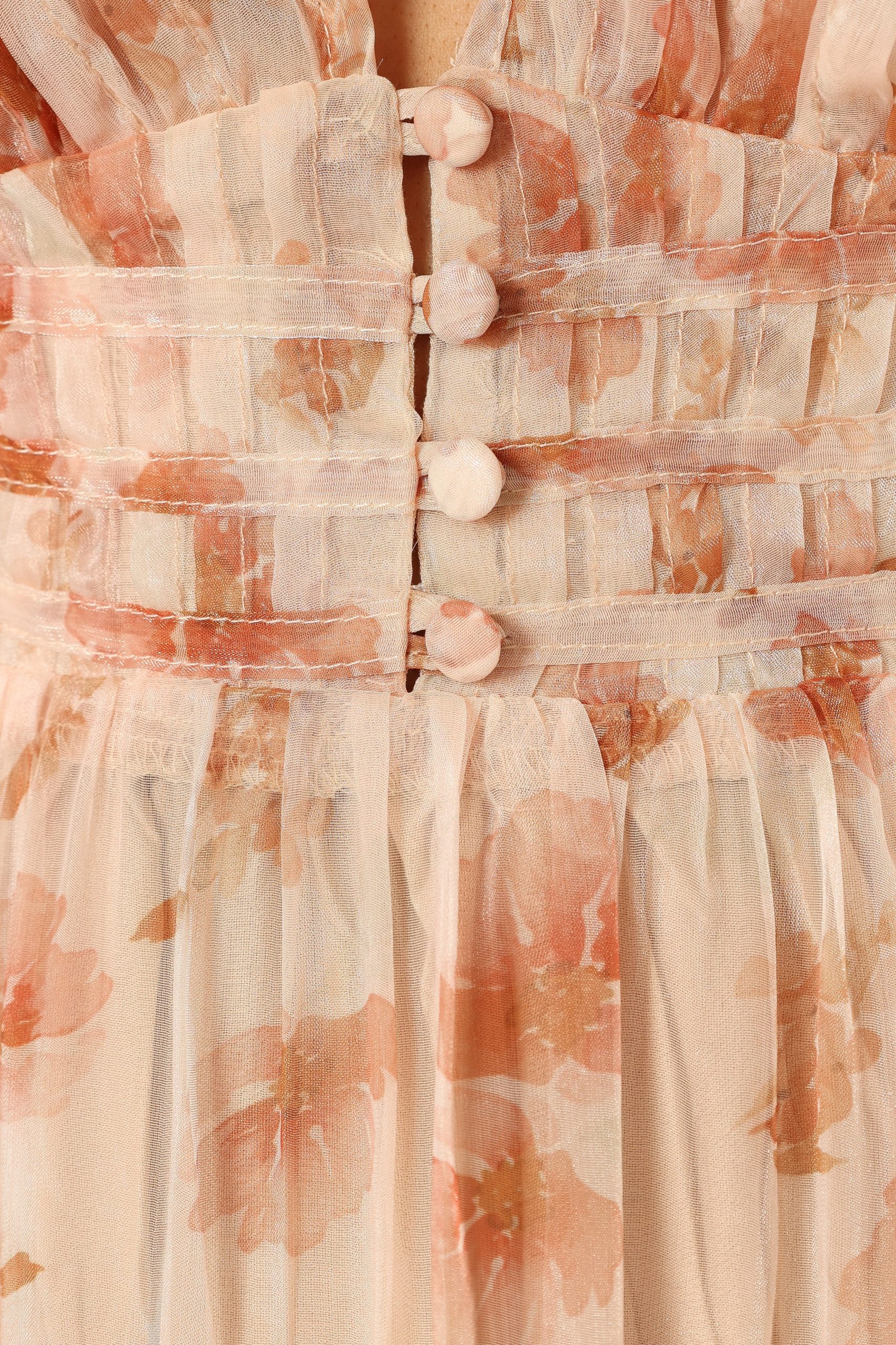 Wendi Ruffle Dress - Dark Peach Floral - Image 10