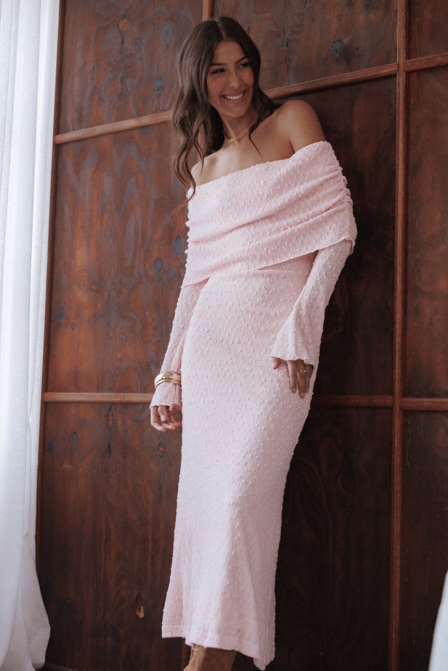 Wilma Off Shoulder Dress - Pink - Image 8