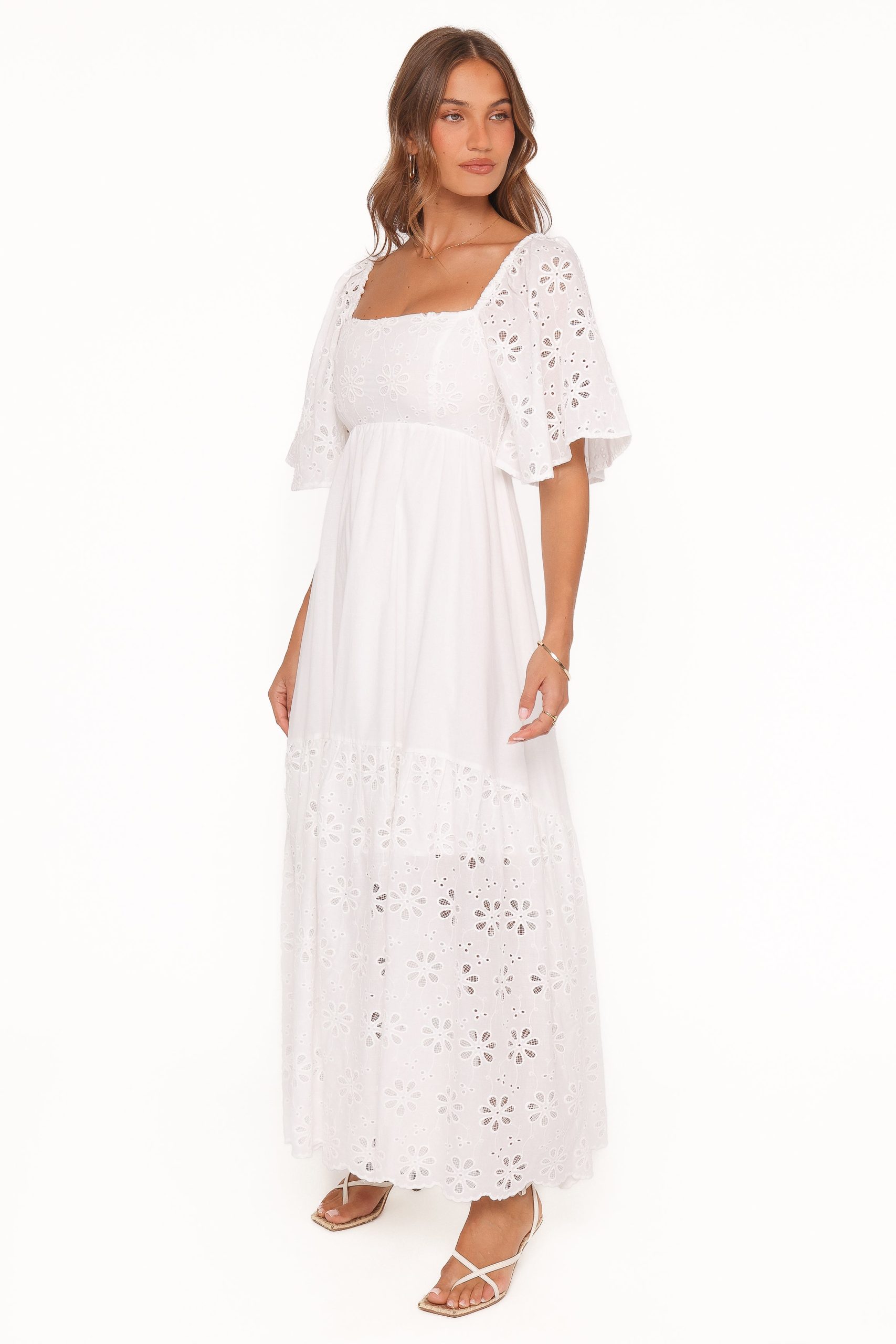 Xana Maxi Dress - White Broderie - Image 2