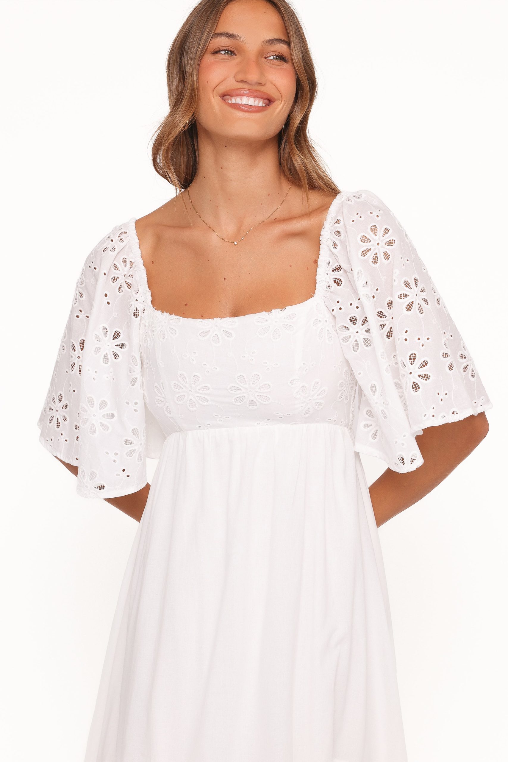 Xana Maxi Dress - White Broderie - Image 3