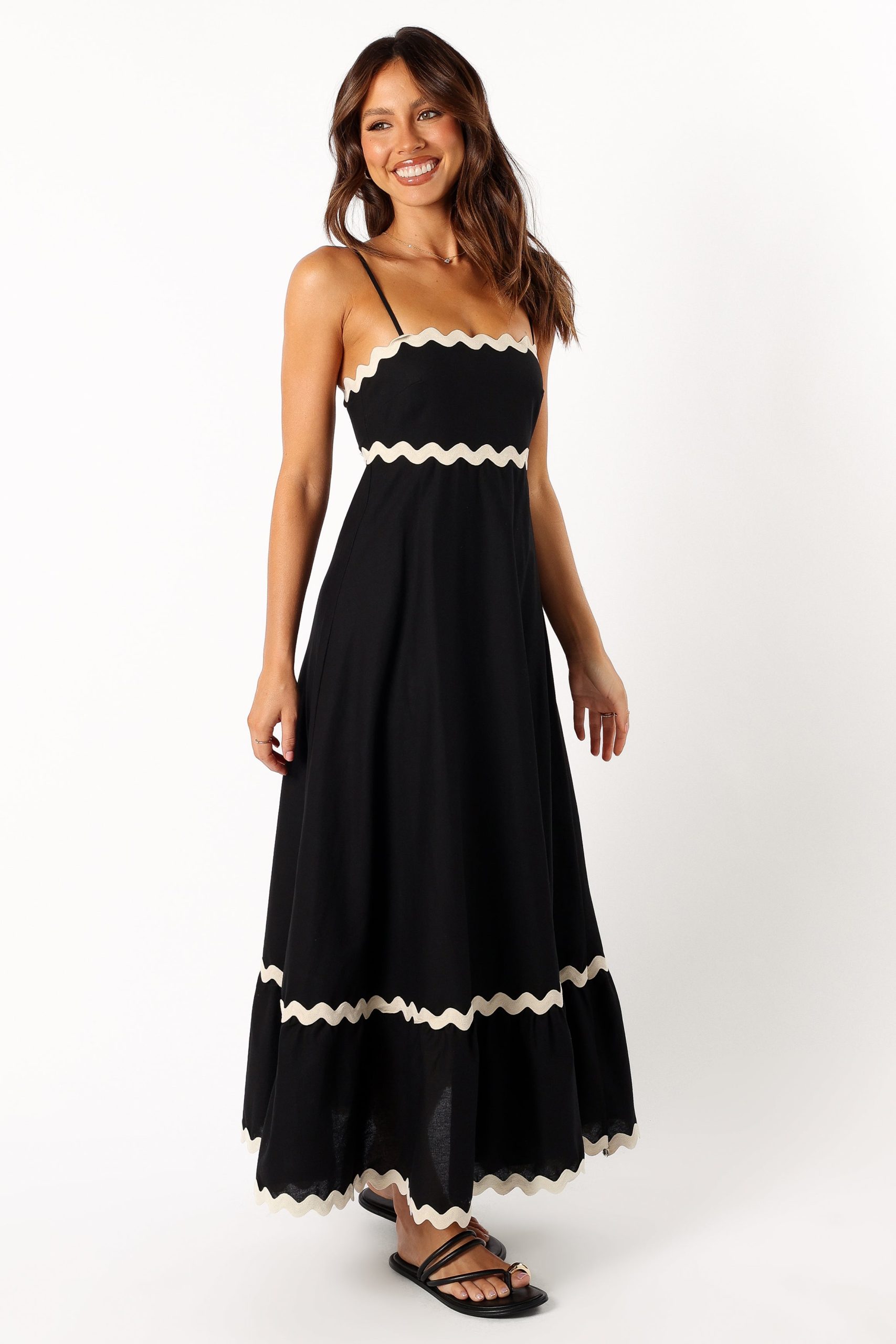Yana Maxi Dress - Black Cream - Image 5