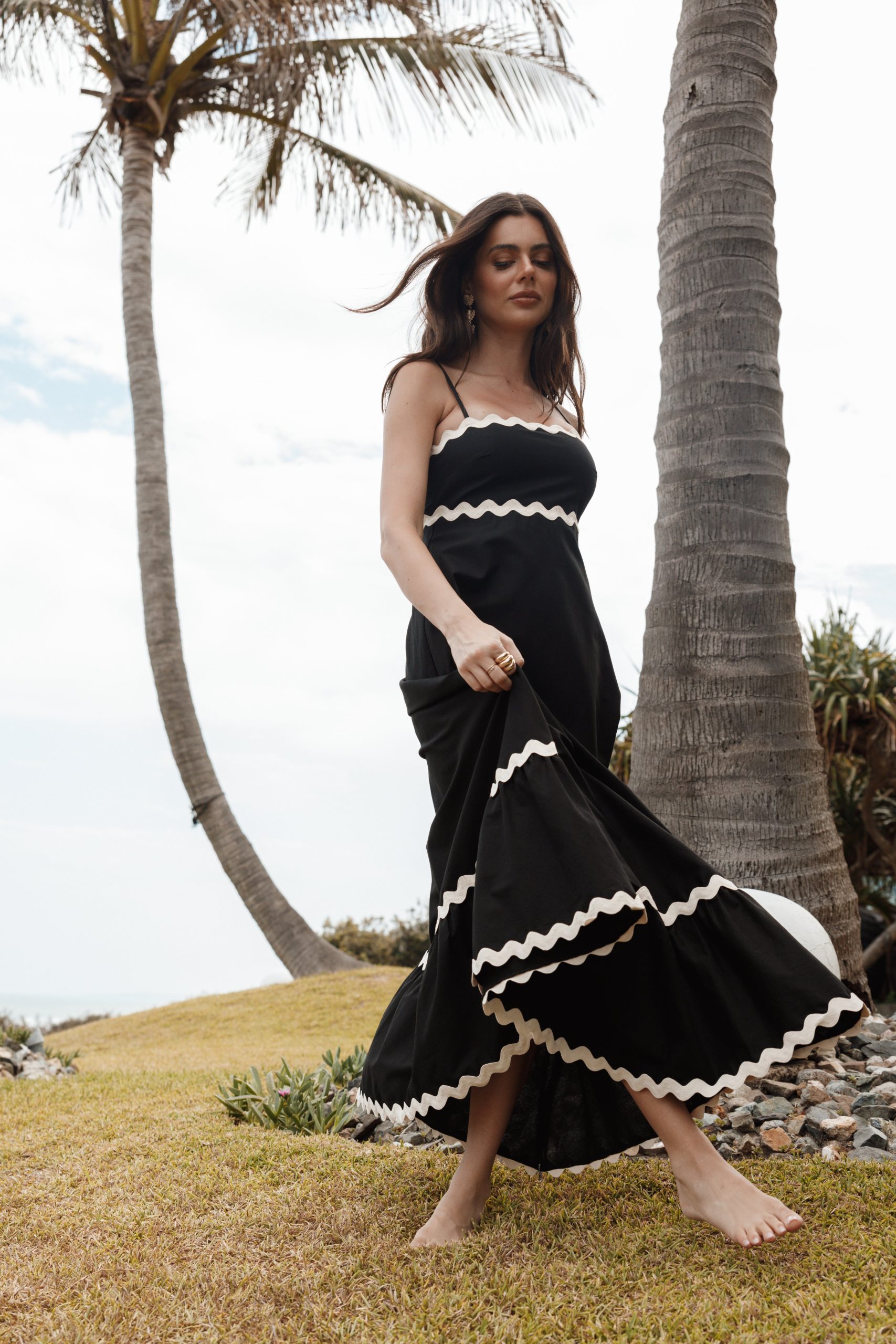 Yana Maxi Dress - Black Cream - Image 2