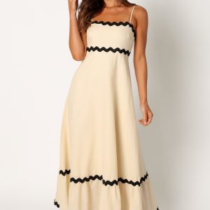 Yana Maxi Dress - Cream Black