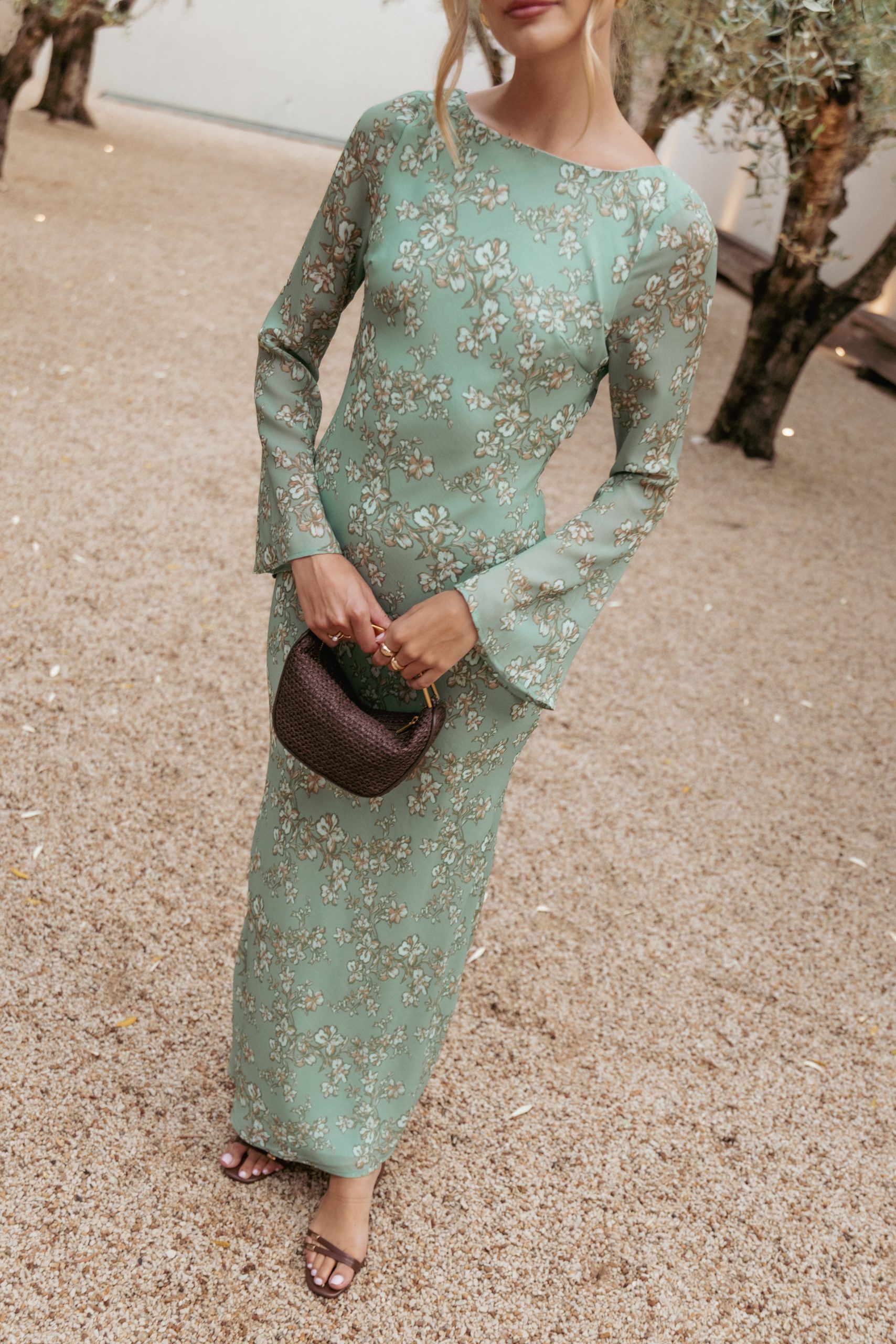Yolanda Long Sleeve Maxi Dress - Sage Green Floral - Image 8