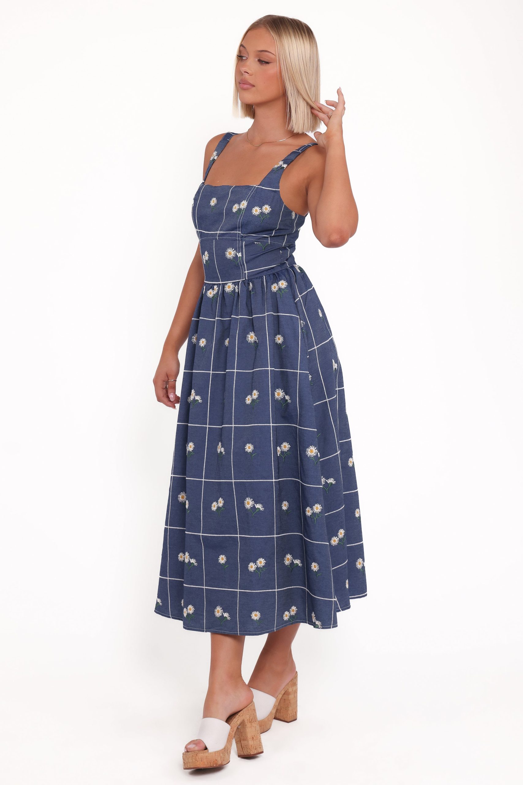 Yolande Midi Dress - Blue Floral - Image 3