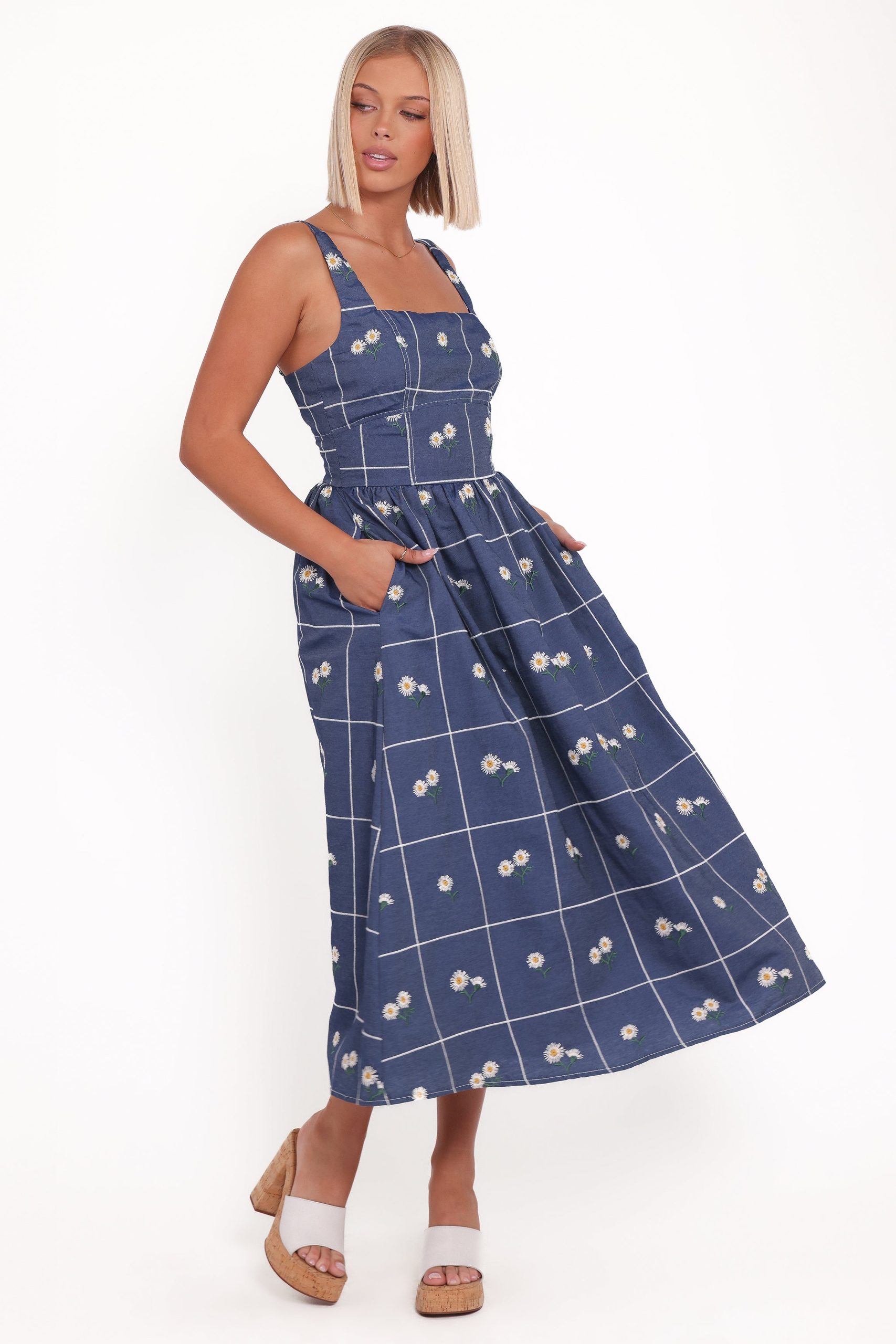Yolande Midi Dress - Blue Floral - Image 5