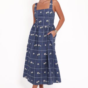 Yolande Midi Dress - Blue Floral