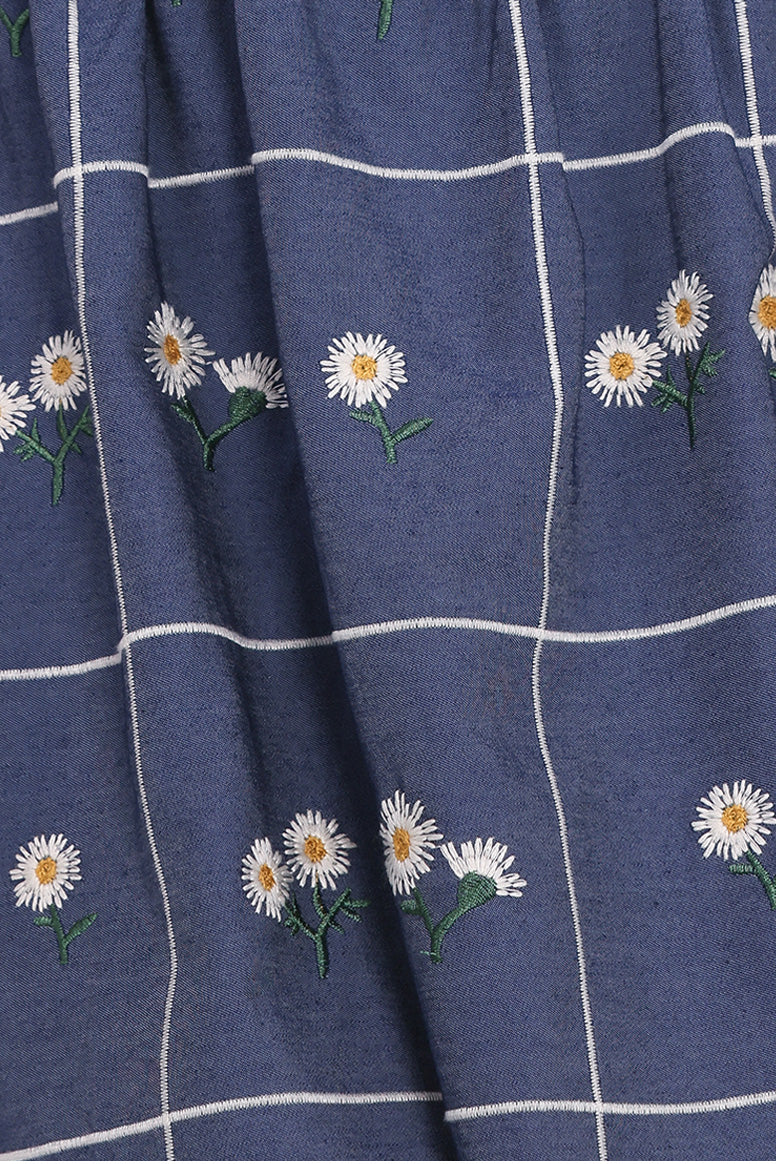 Yolande Midi Dress - Blue Floral - Image 6
