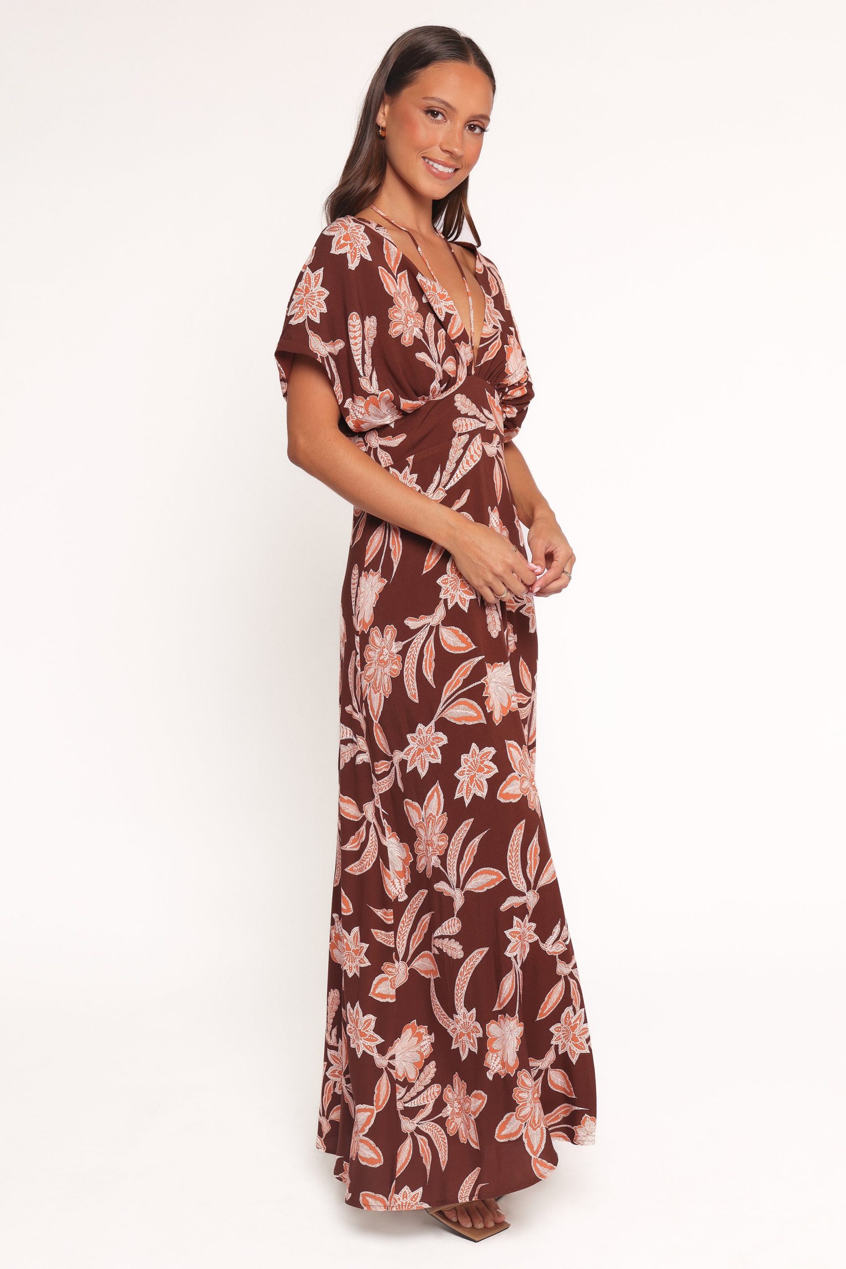 Yolande Midi Dress - Orange Floral - Image 2