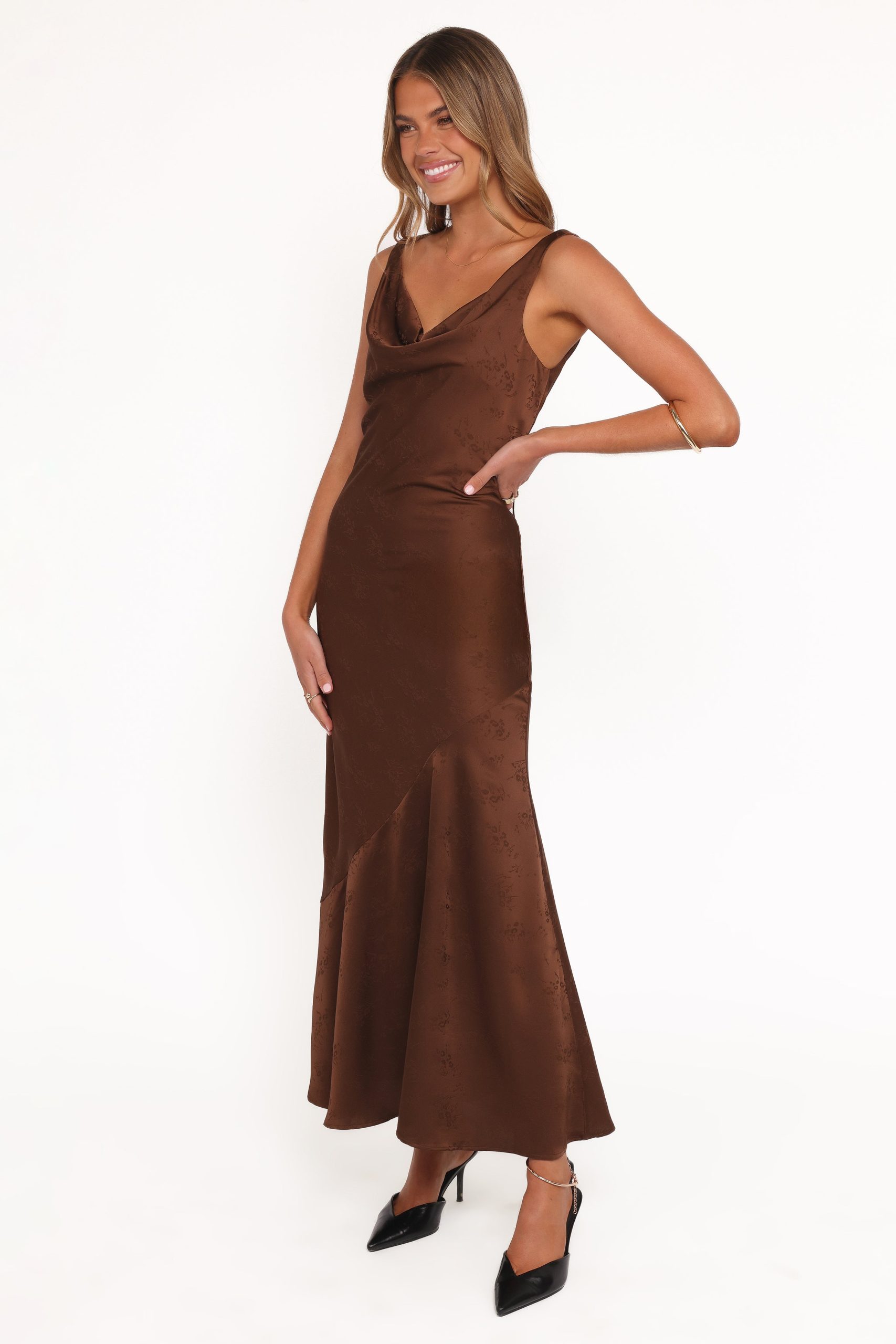 Zabrina Midi Dress - Brown Floral - Image 4
