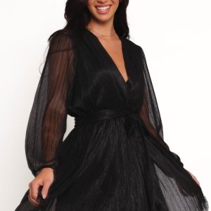 Zhara Long Sleeve Mini Dress - Black