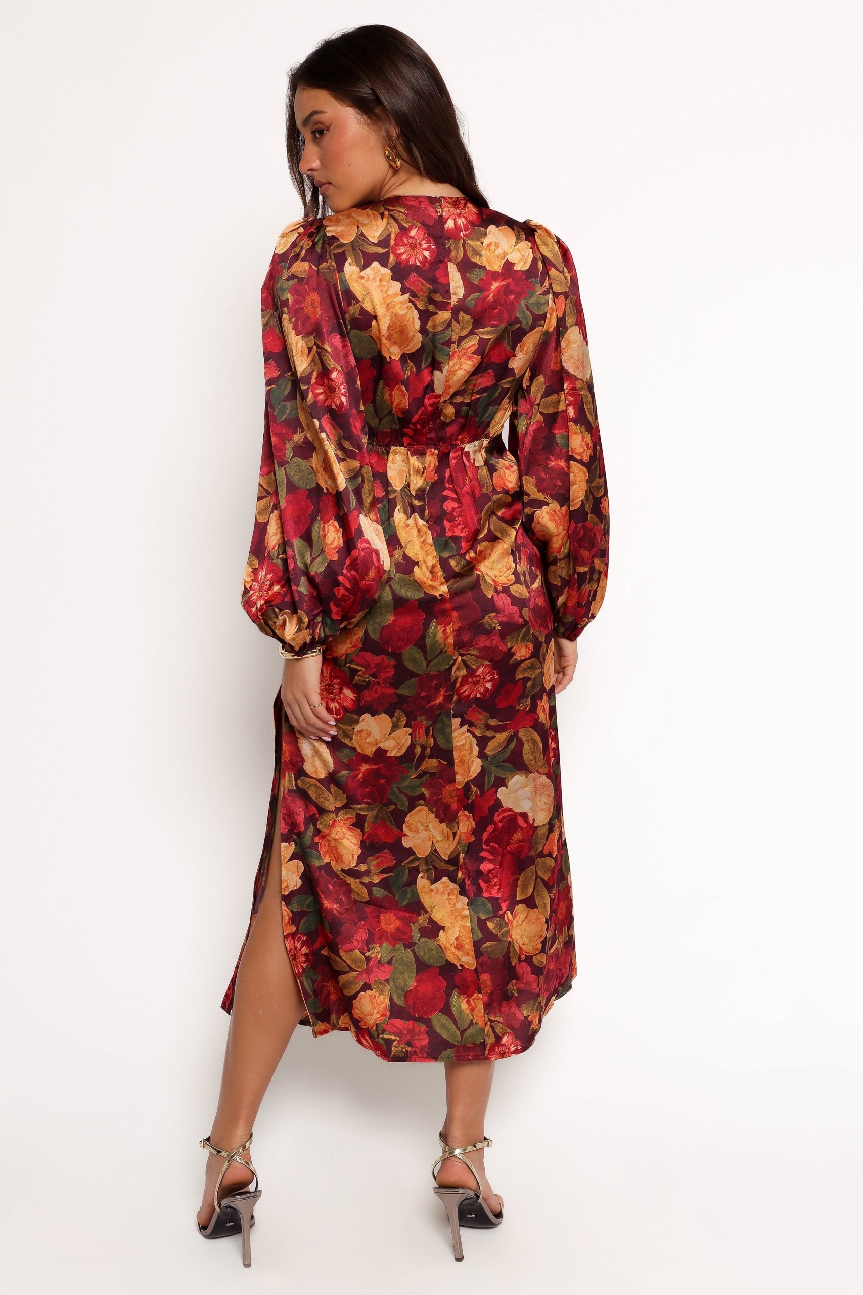 Zimmer Long Sleeve Maxi Dress - Sangria Bloom - Image 4