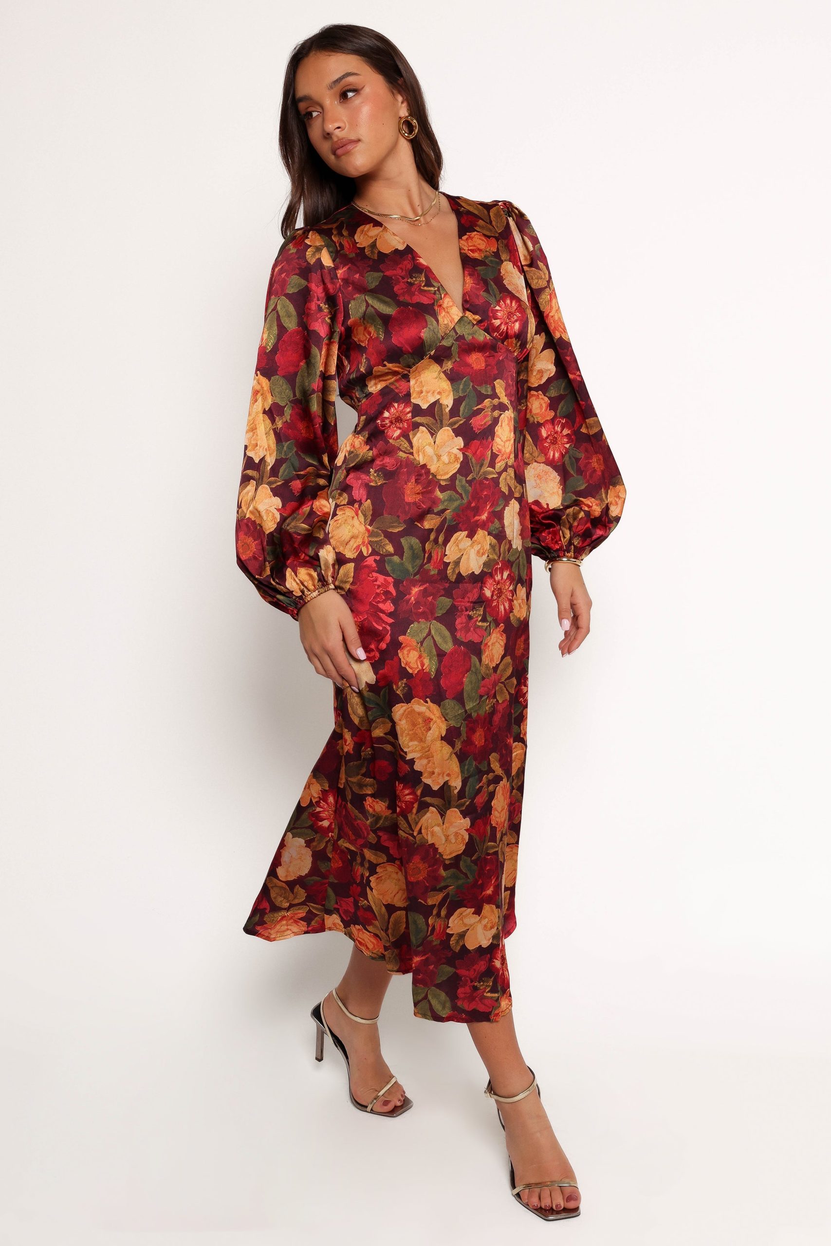 Zimmer Long Sleeve Maxi Dress - Sangria Bloom - Image 5
