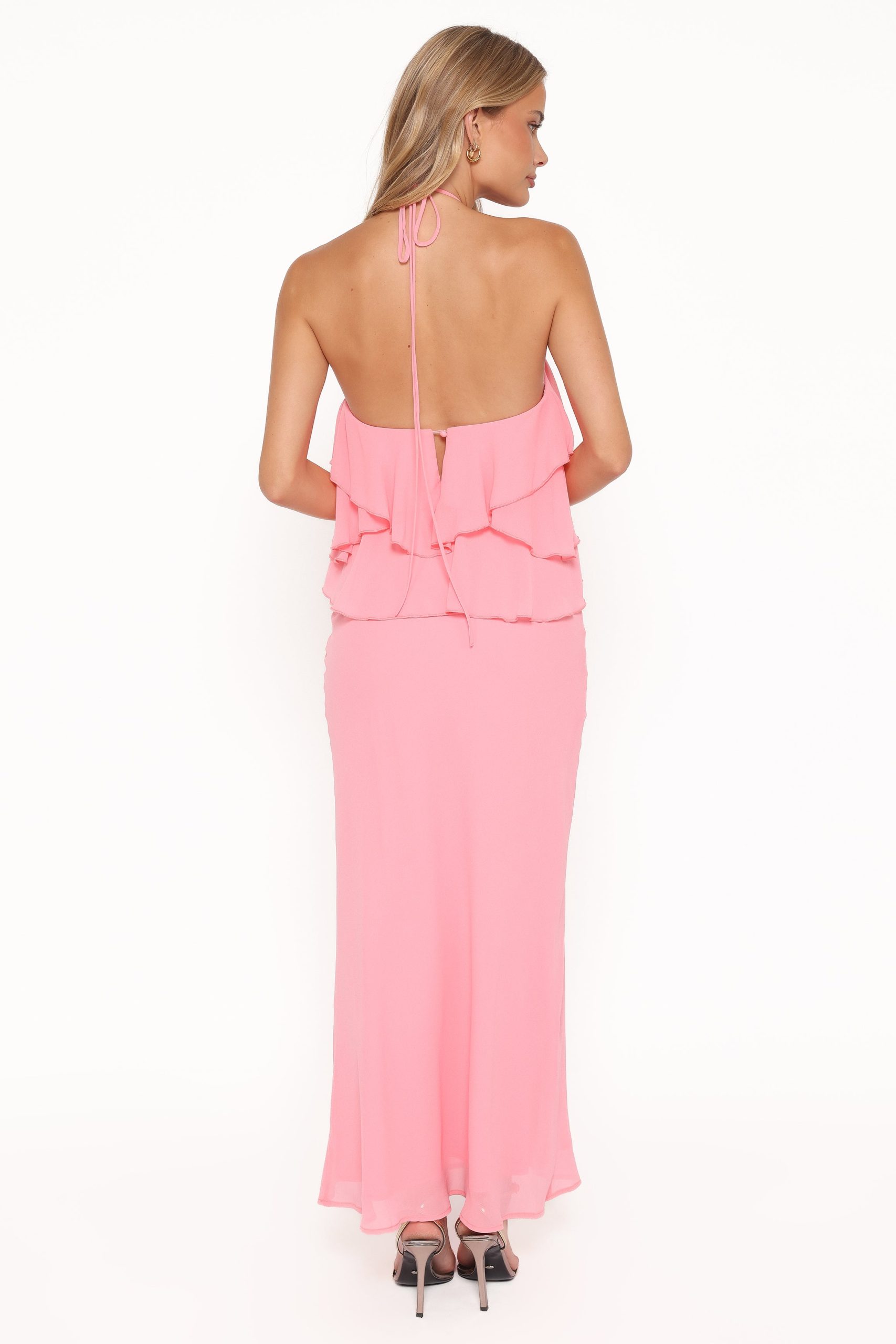Zorina Halterneck Maxi Dress - Coral - Image 5