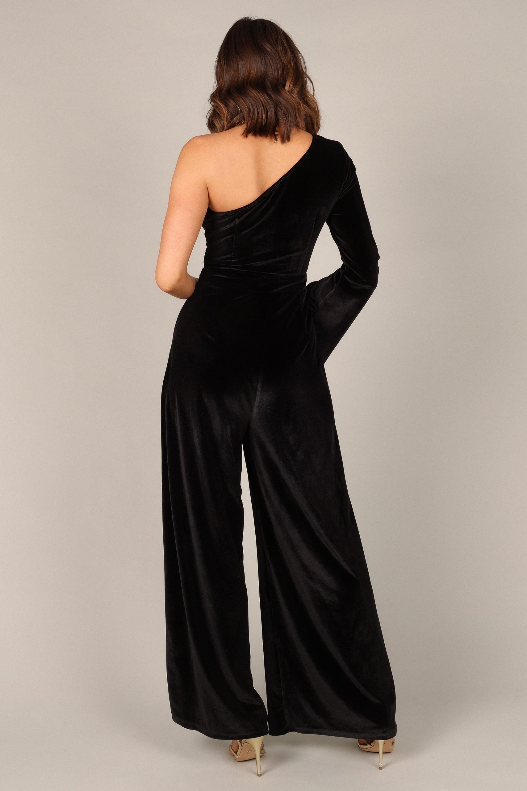 Avery Velvet Jumpsuit - Black - Image 9