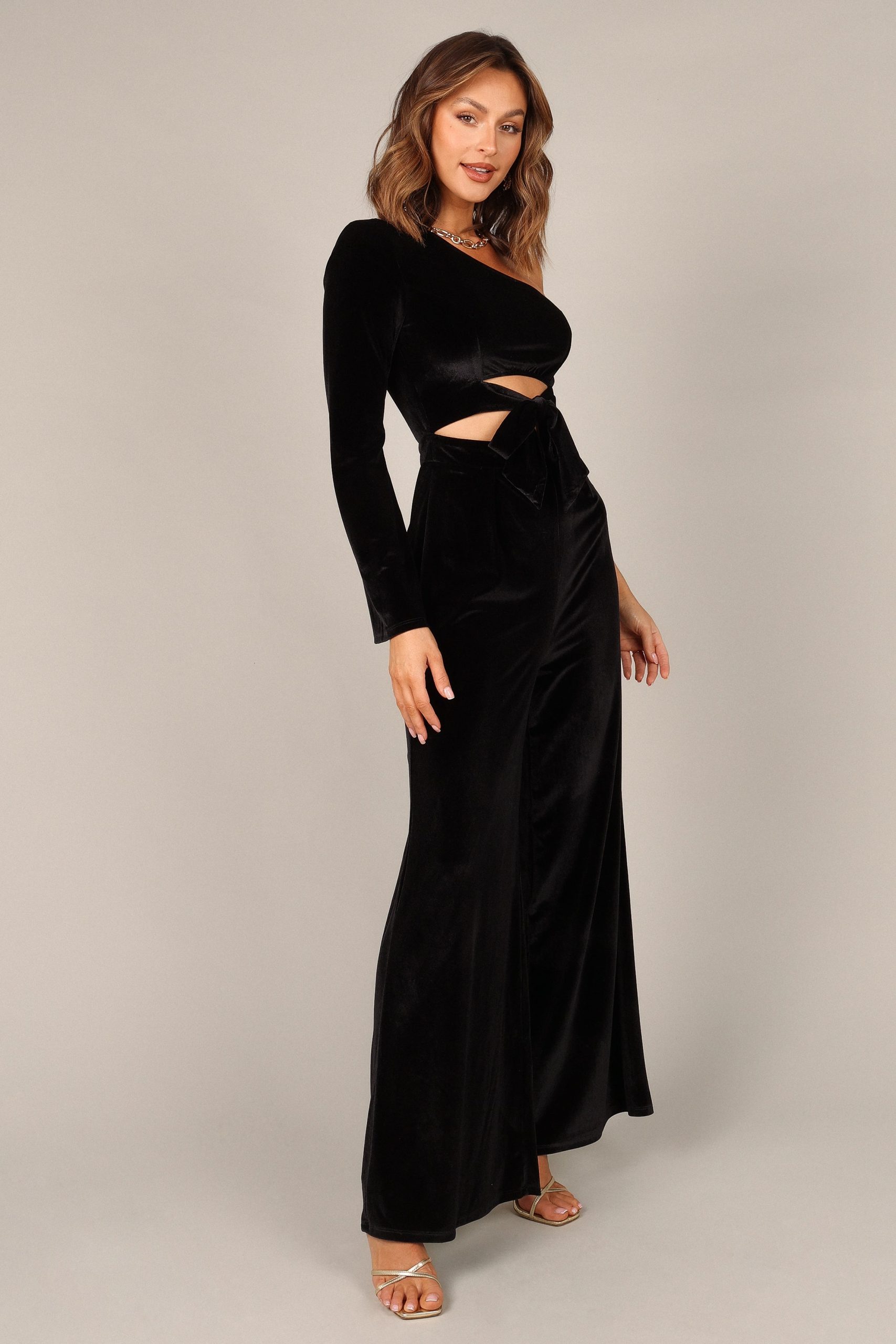Avery Velvet Jumpsuit - Black - Image 10