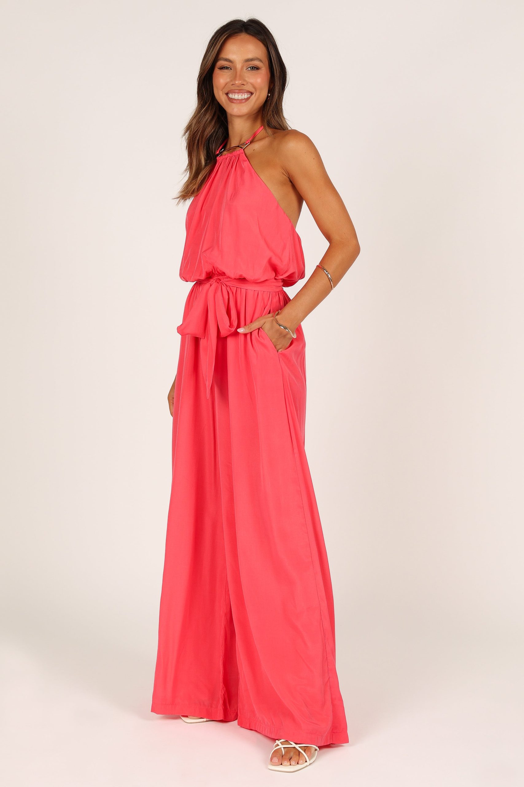 Dionne Halter Jumpsuit - Flamingo - Image 3