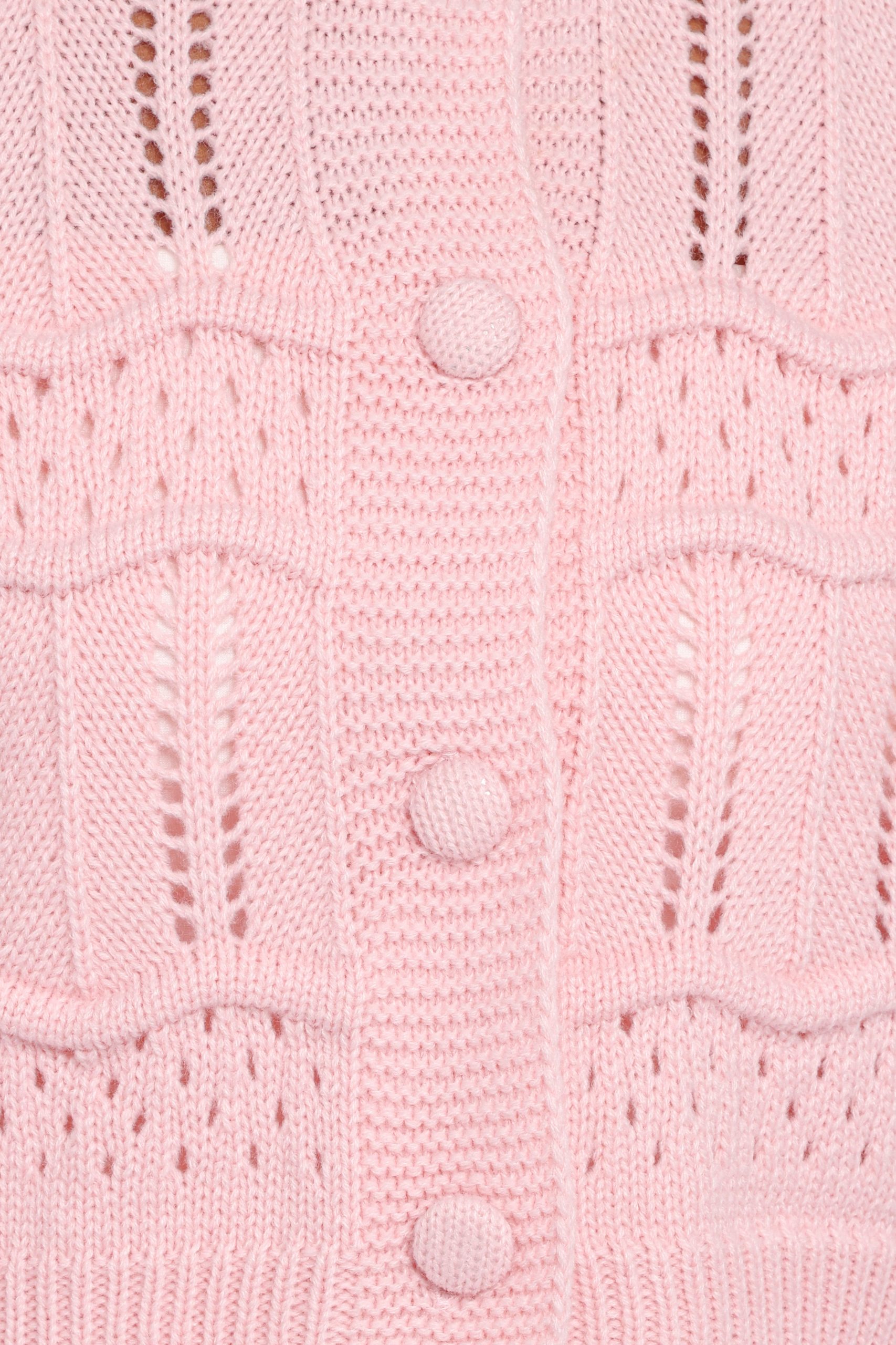 Aidy Crop Button Front Cardigan - Pink - Image 6
