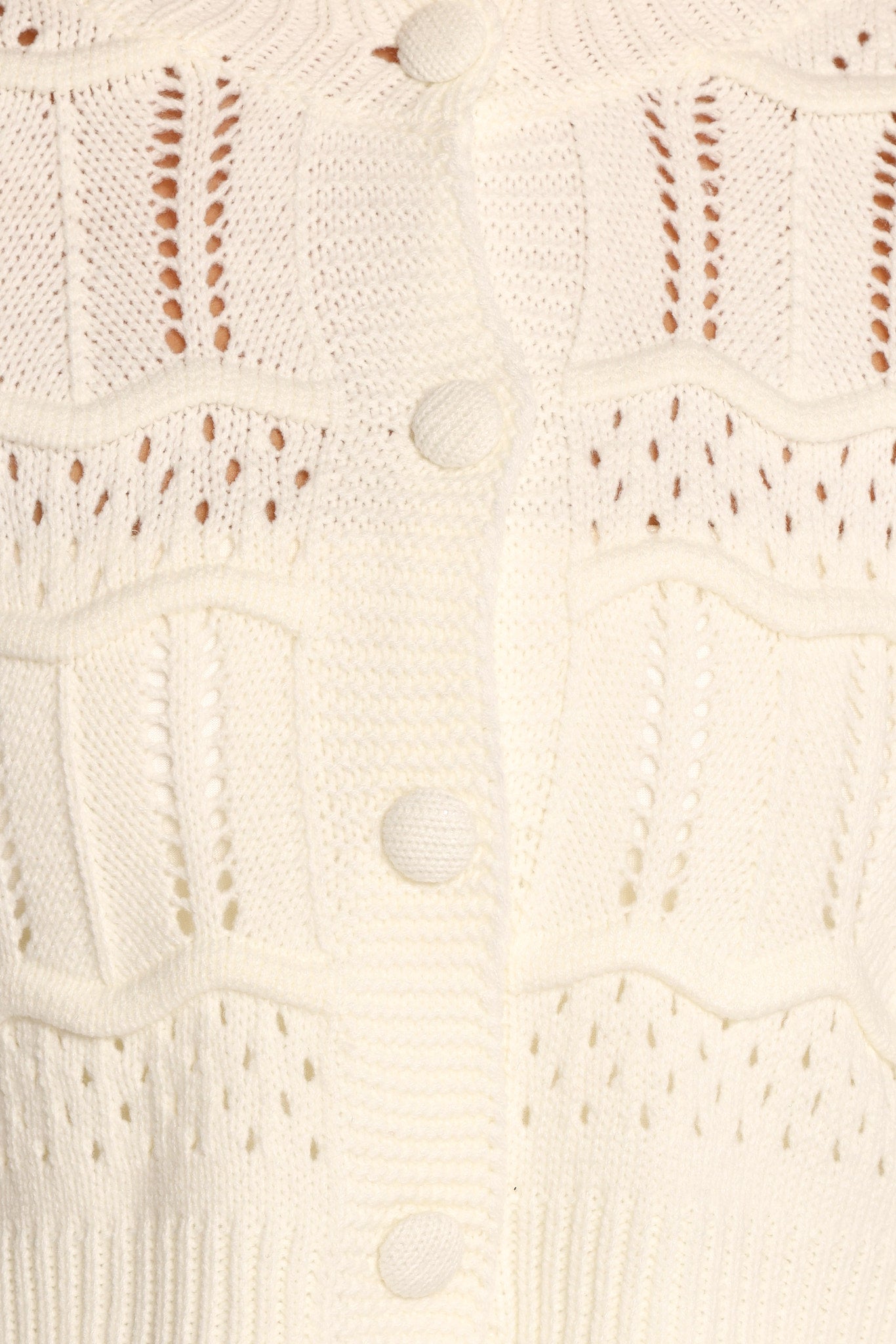 Aidy Crop Button Front Cardigan - White - Image 8