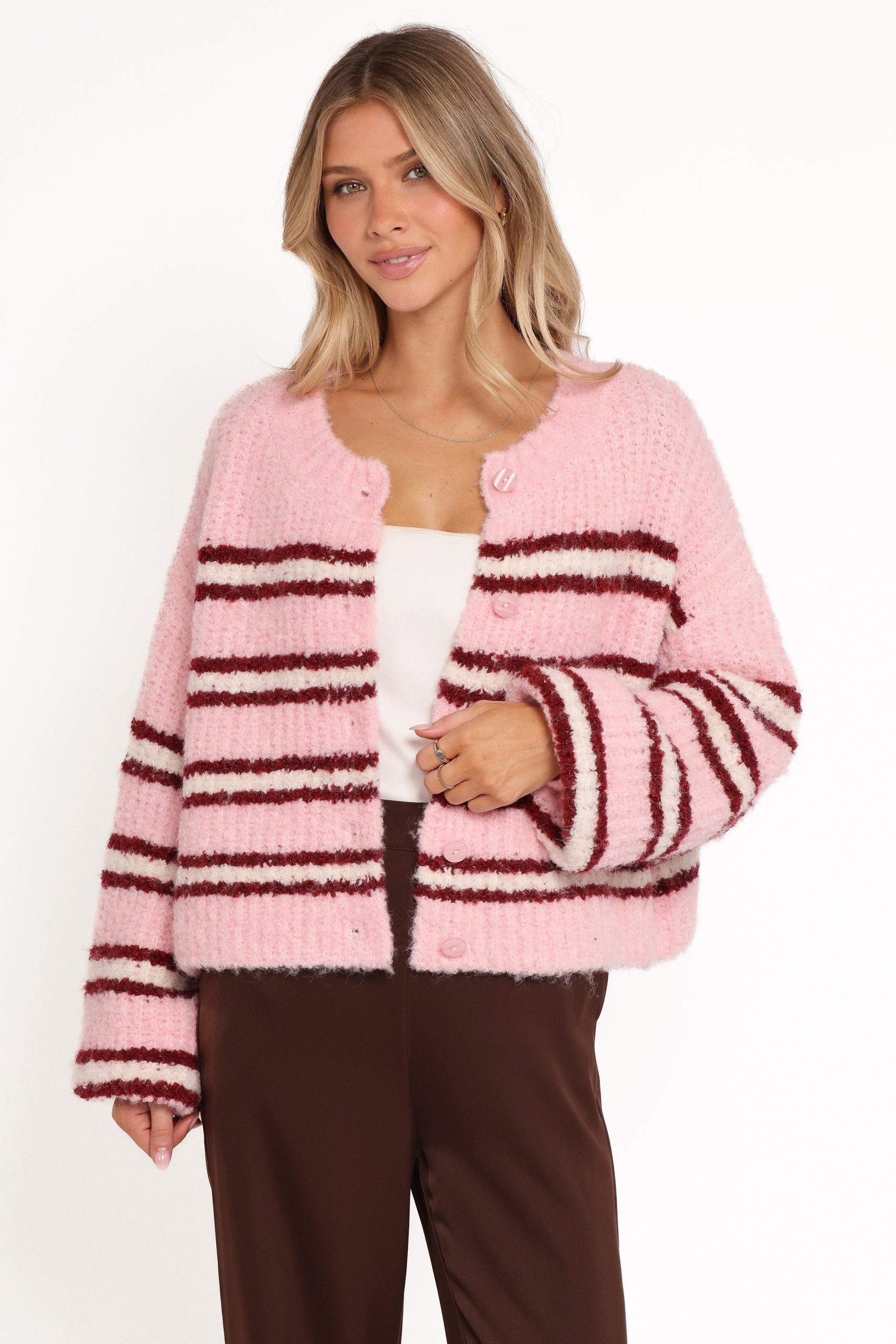 Albertine Cardigan - Pink Stripe - Image 7