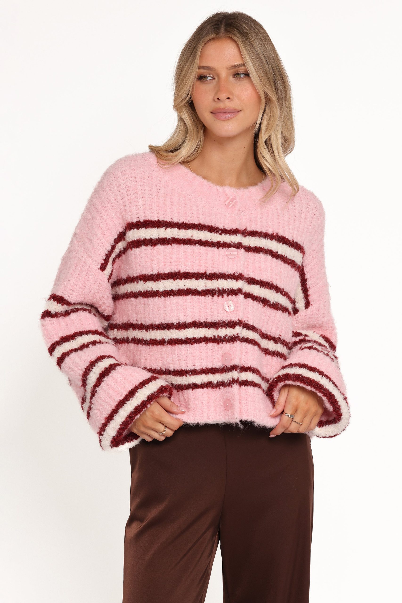 Albertine Cardigan - Pink Stripe - Image 2