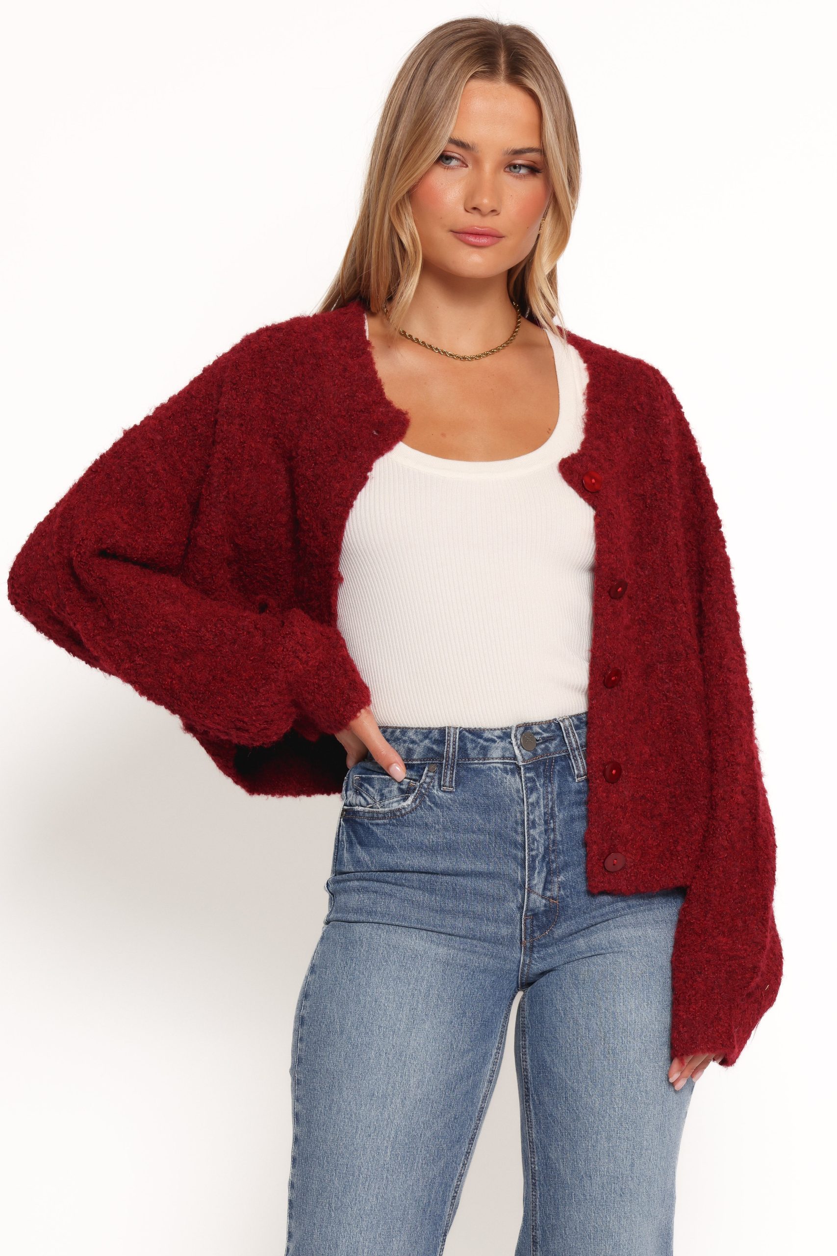 Albertine Cardigan - Wine - Image 4