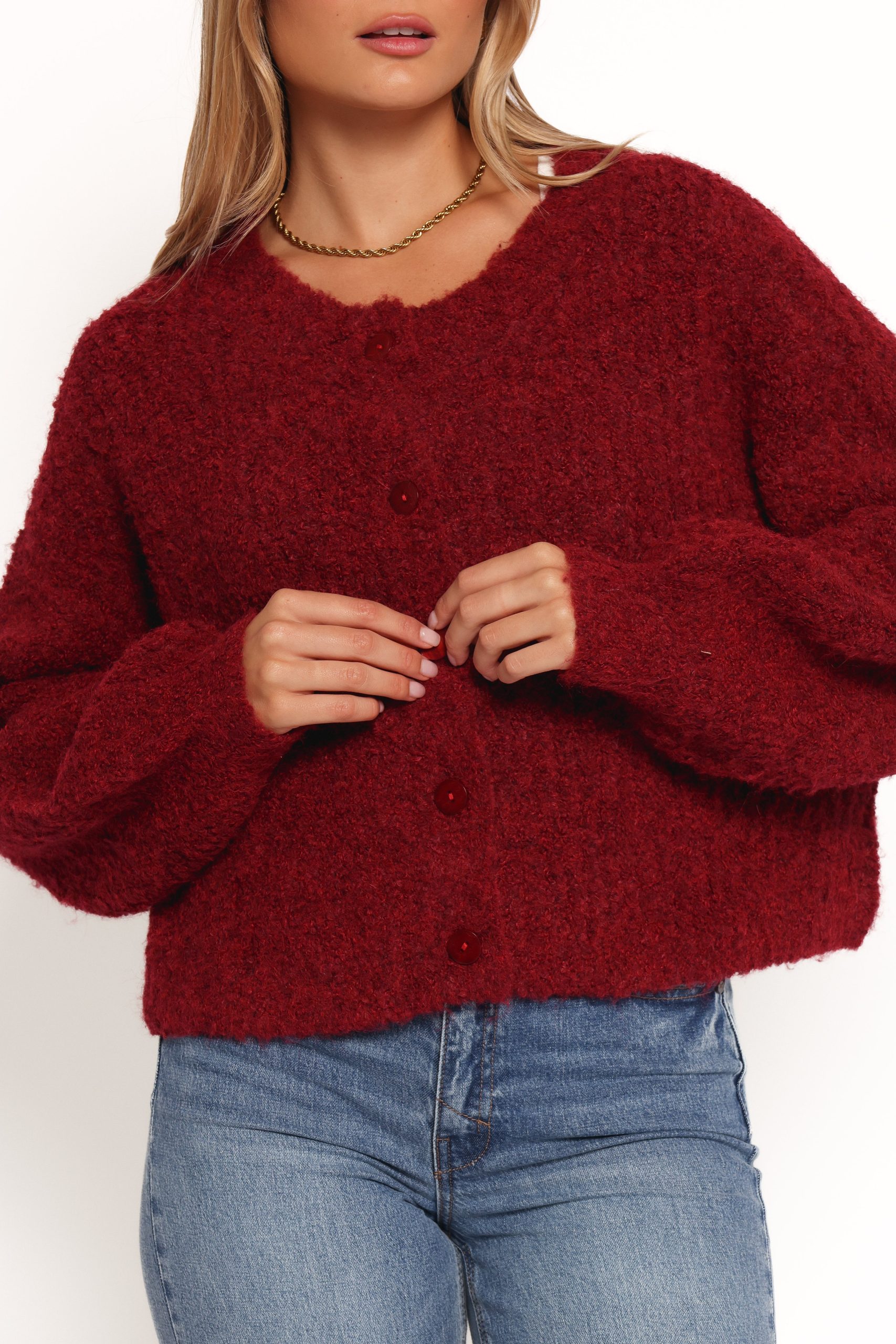 Albertine Cardigan - Wine - Image 5
