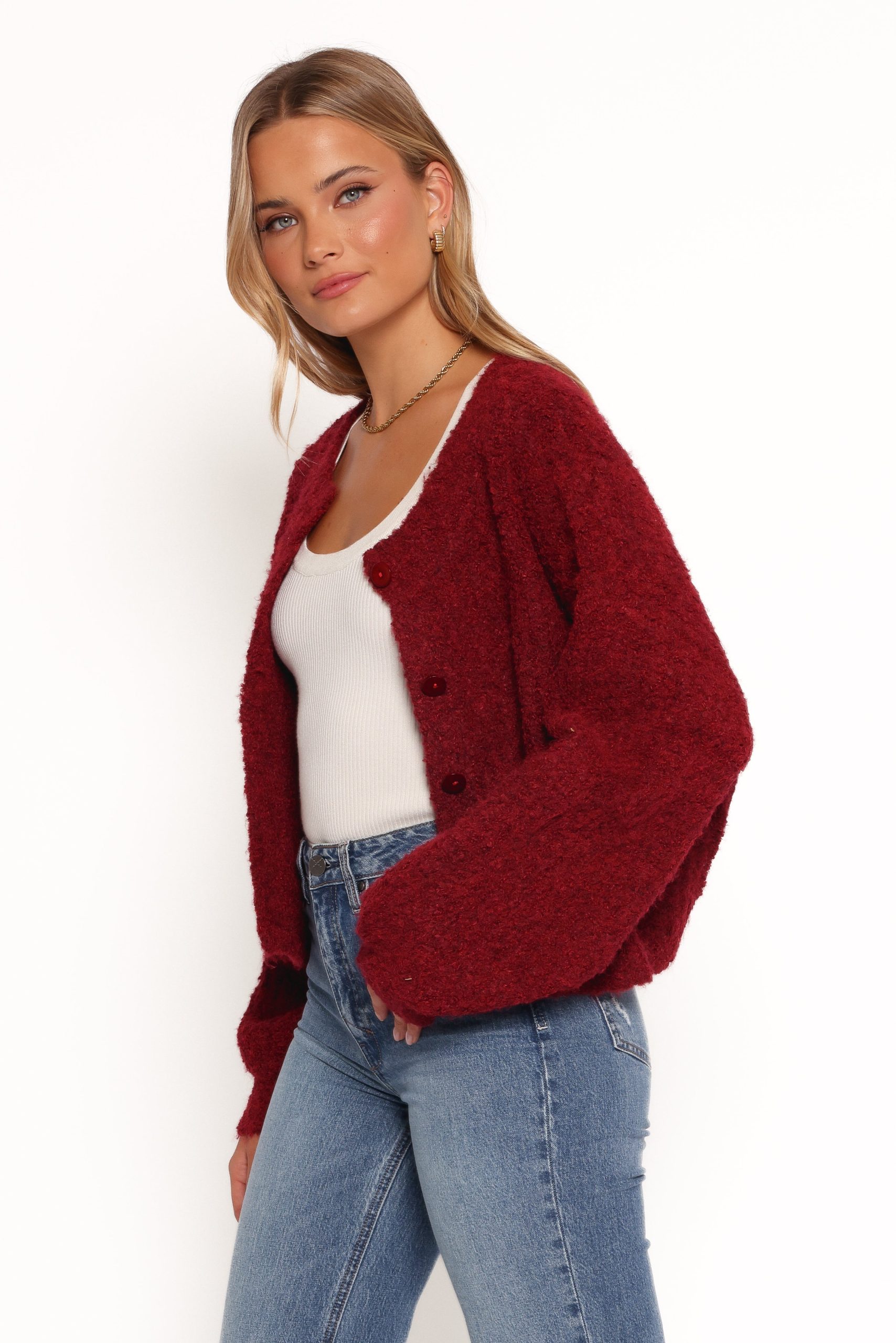 Albertine Cardigan - Wine - Image 6