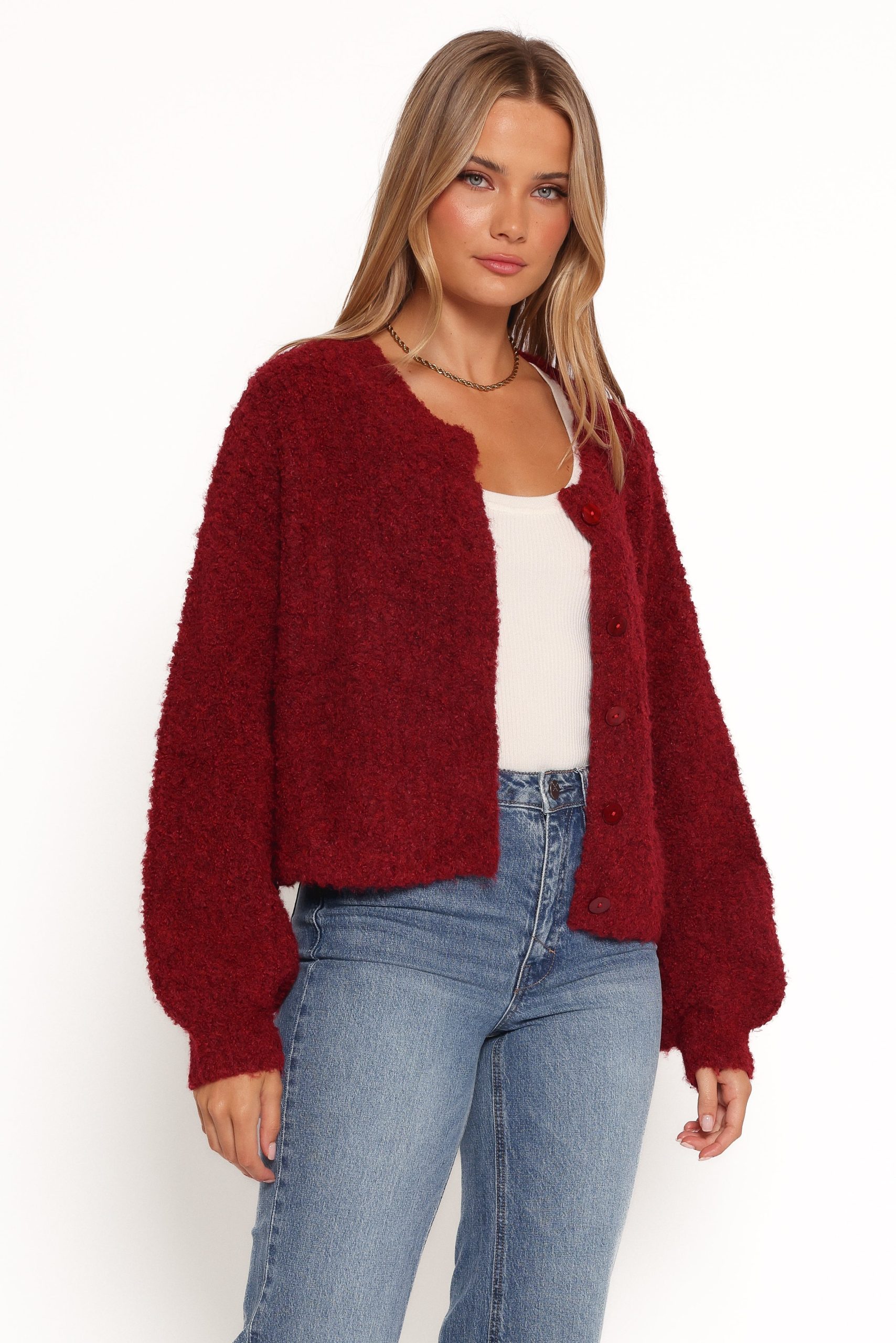 Albertine Cardigan - Wine - Image 2