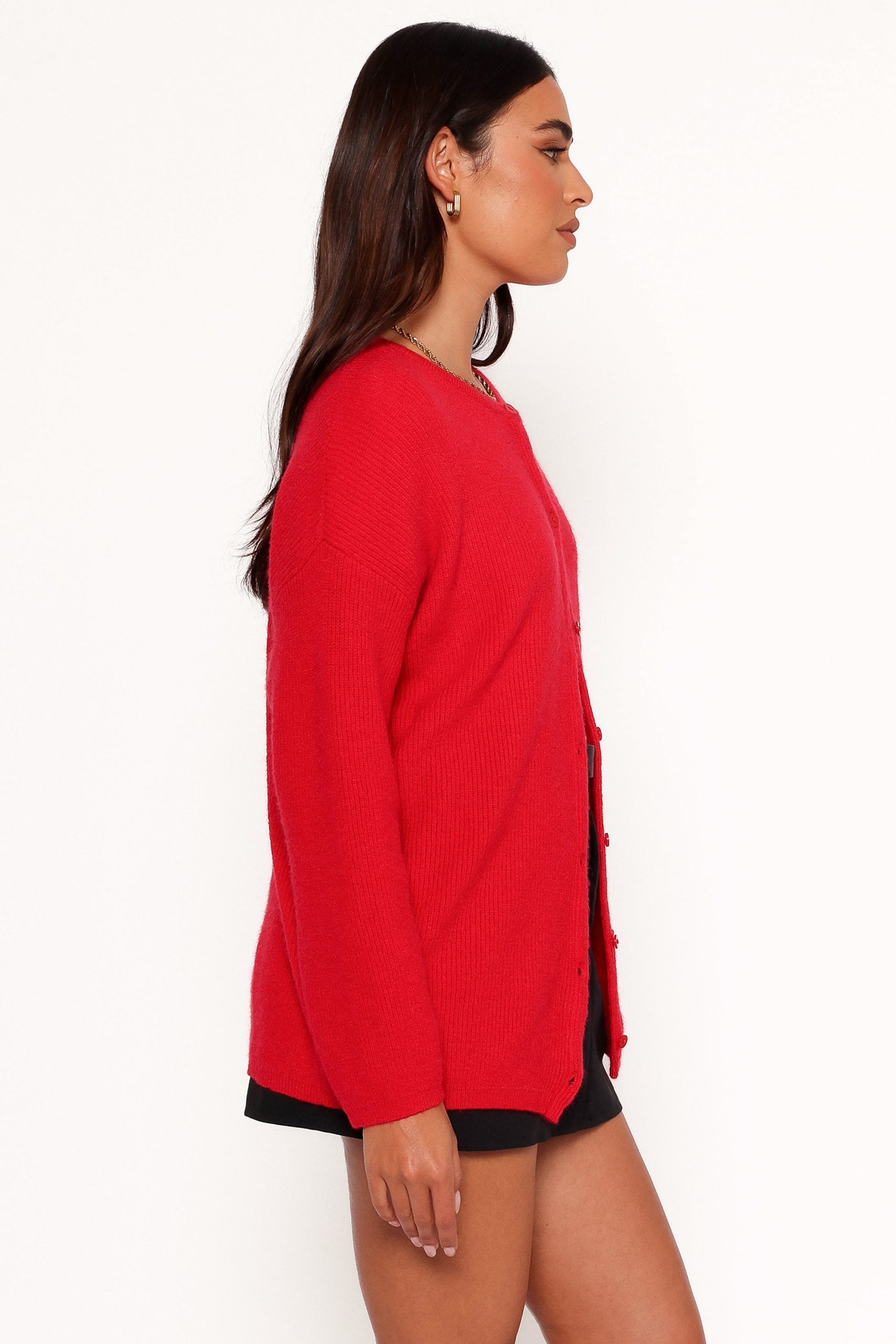 Astor Classic Button Up Cardigan - Red - Image 6