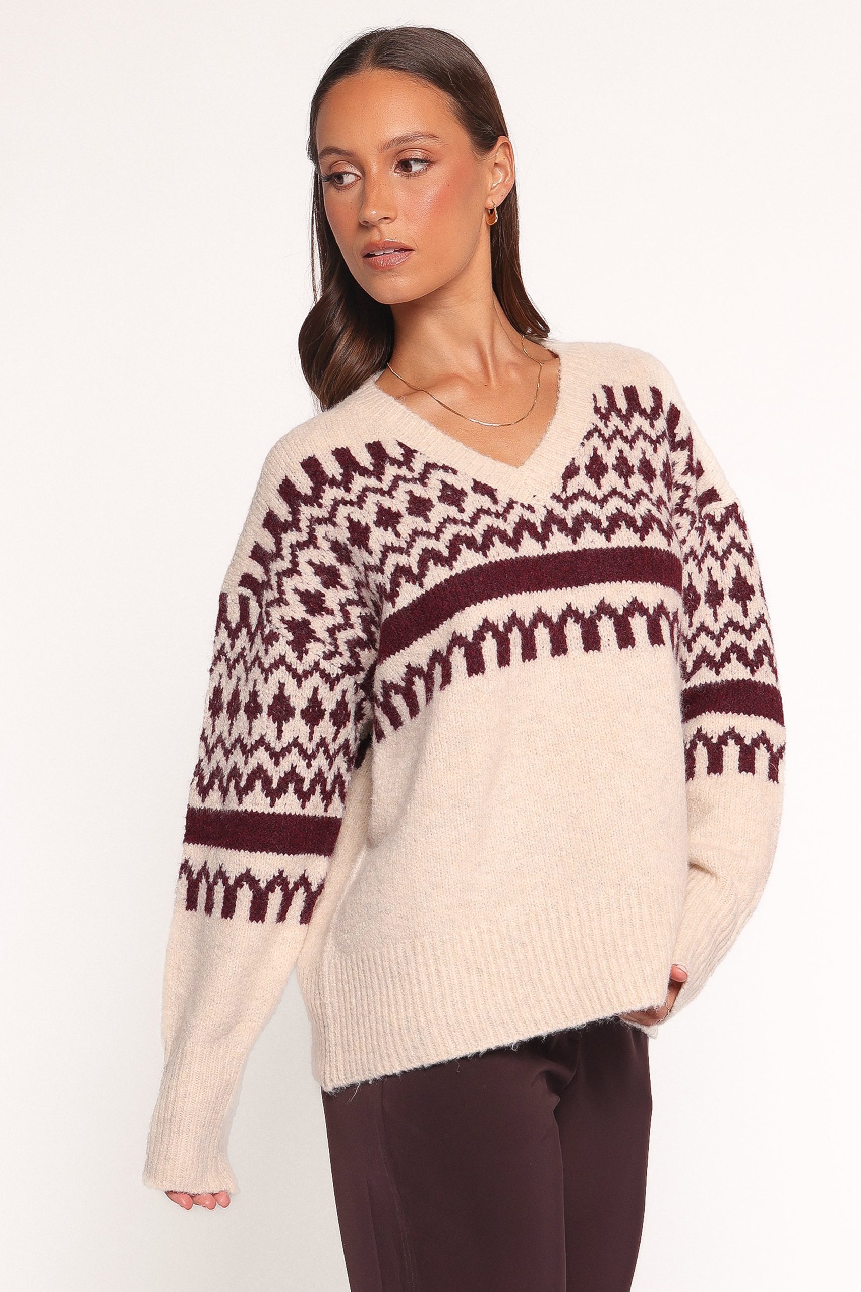 Astrid Sweater - Beige Cherry - Image 3