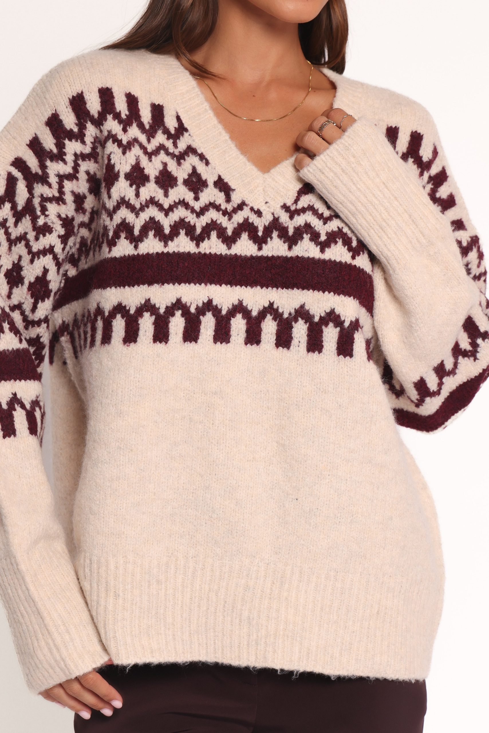 Astrid Sweater - Beige Cherry - Image 5