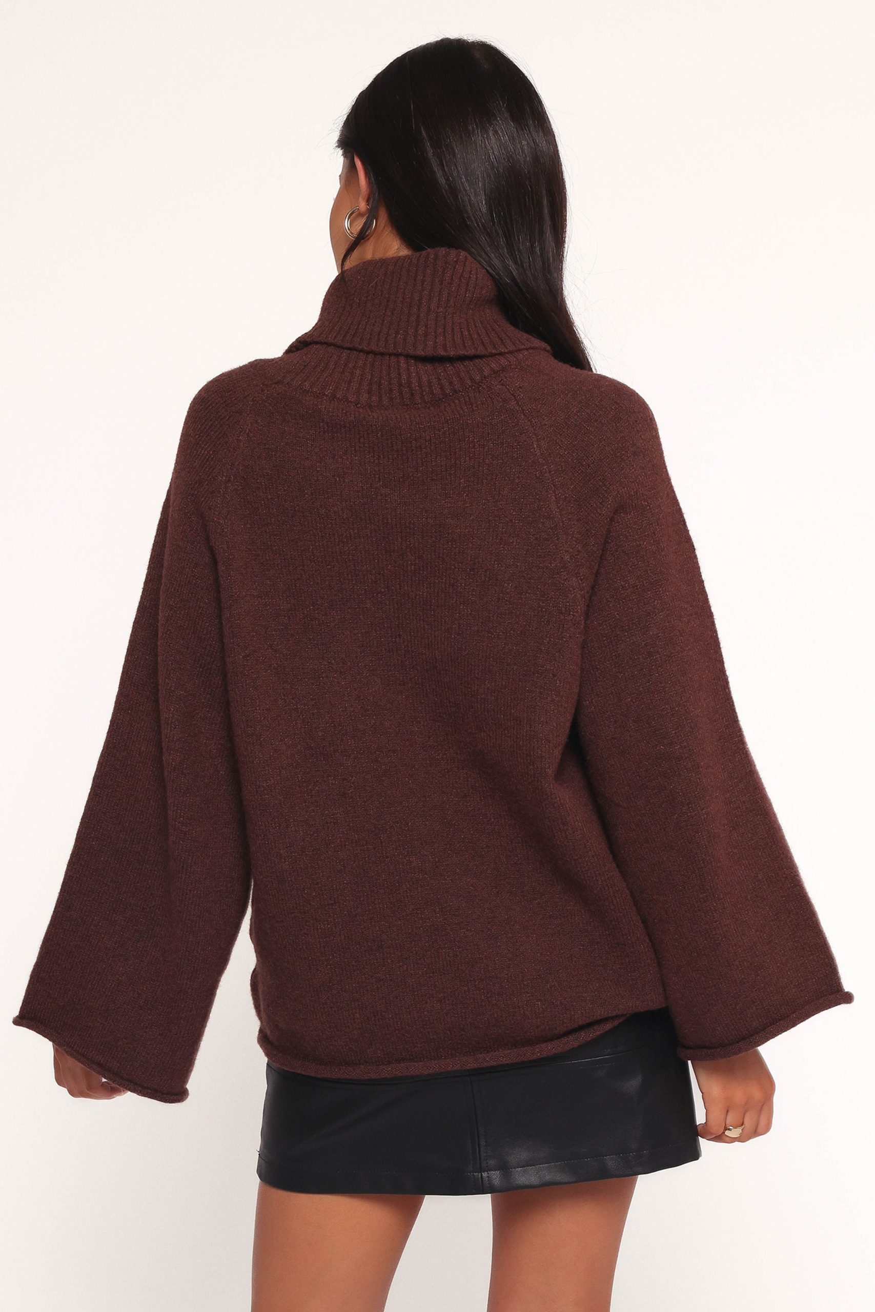 Bindy Cowlneck Knit Sweater - Brown - Image 6