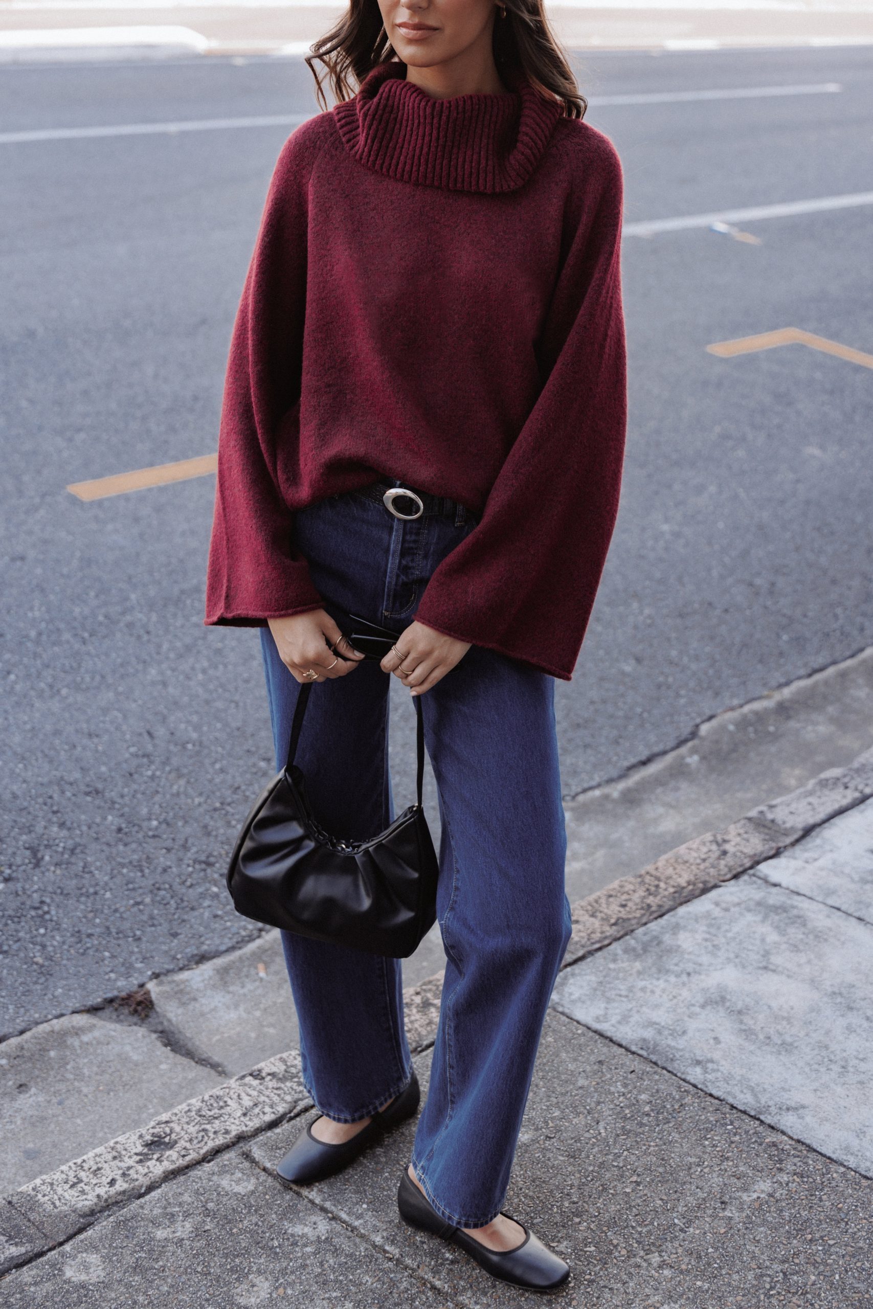 Bindy Cowlneck Knit Sweater - Wine - Image 8