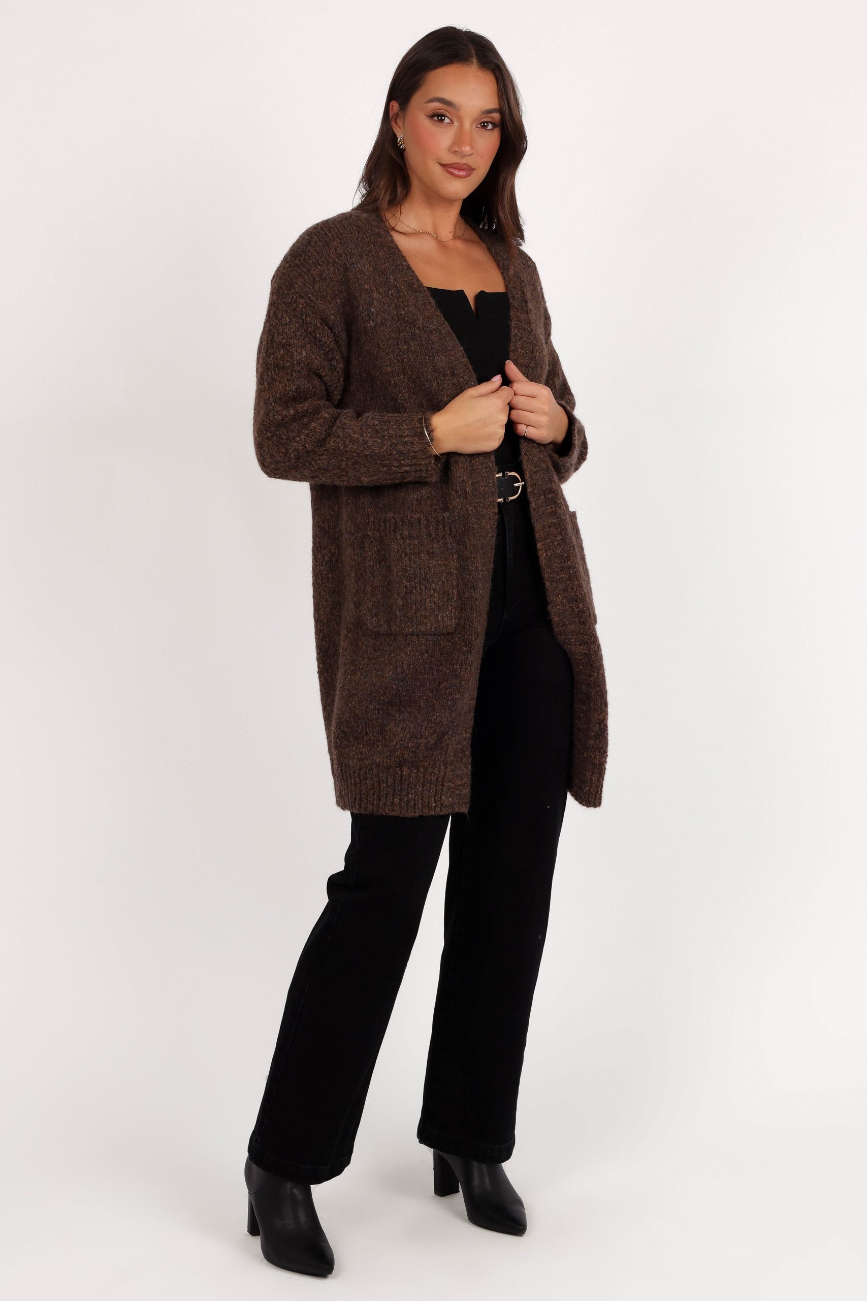 Callan Long Cardigan - Brown - Image 5
