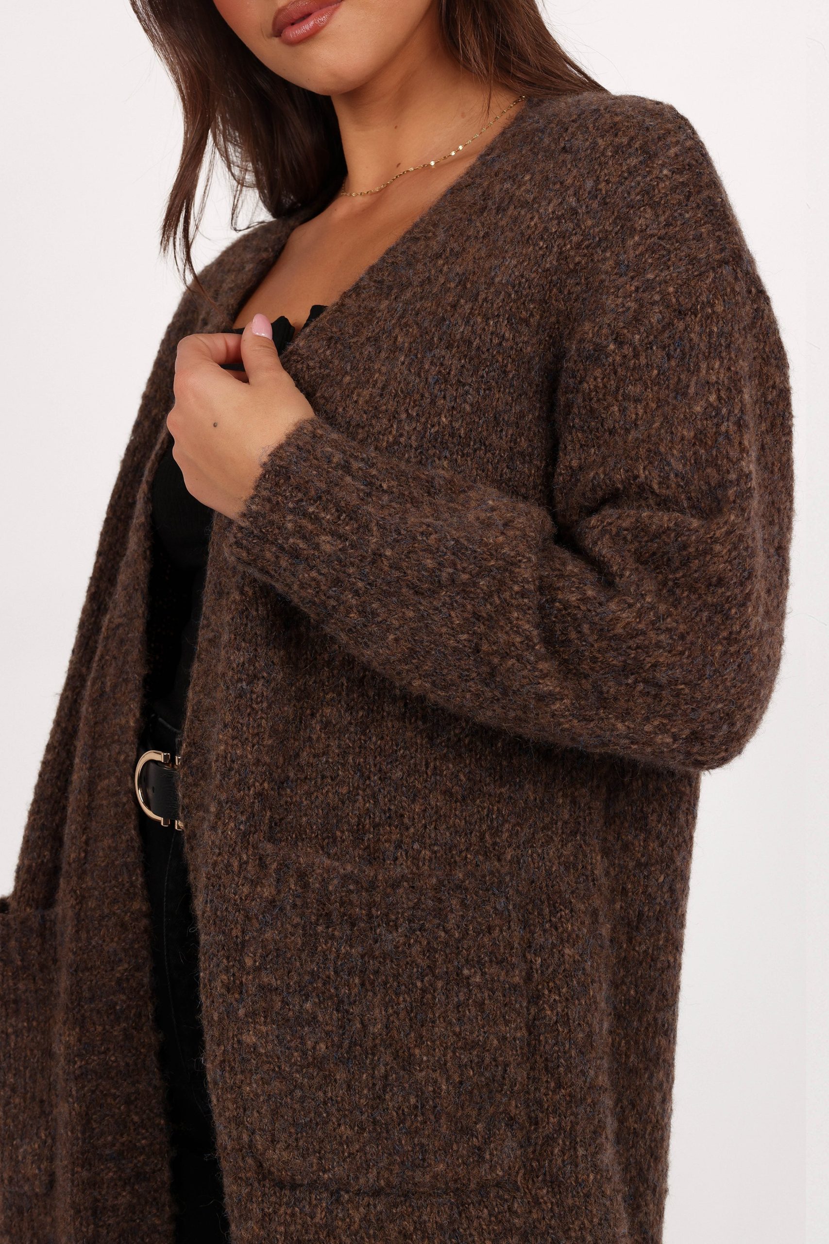 Callan Long Cardigan - Brown - Image 6