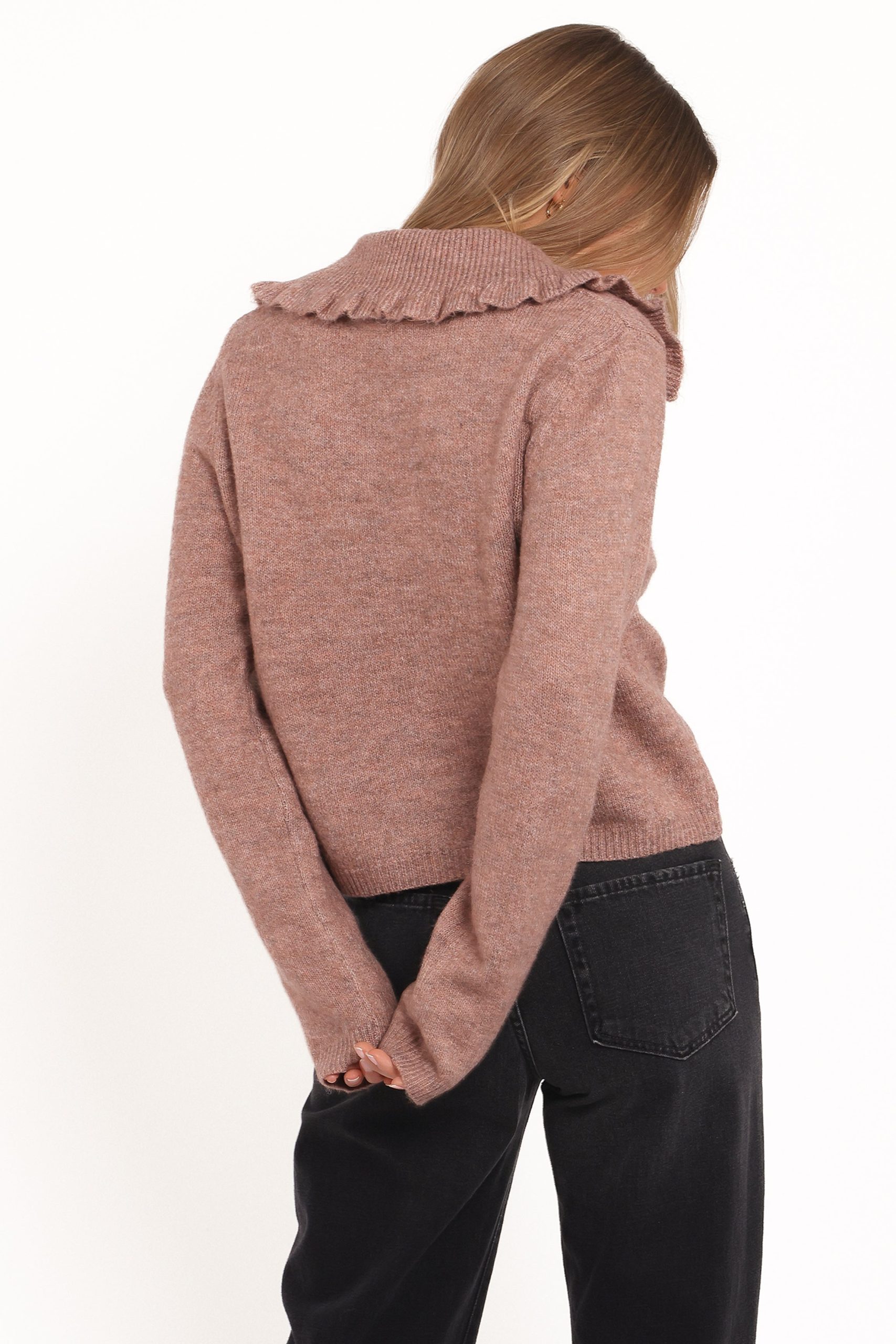 Carmello Frill Collar Cardigan - Mocha - Image 5