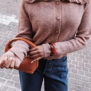 Carmello Frill Collar Cardigan - Mocha