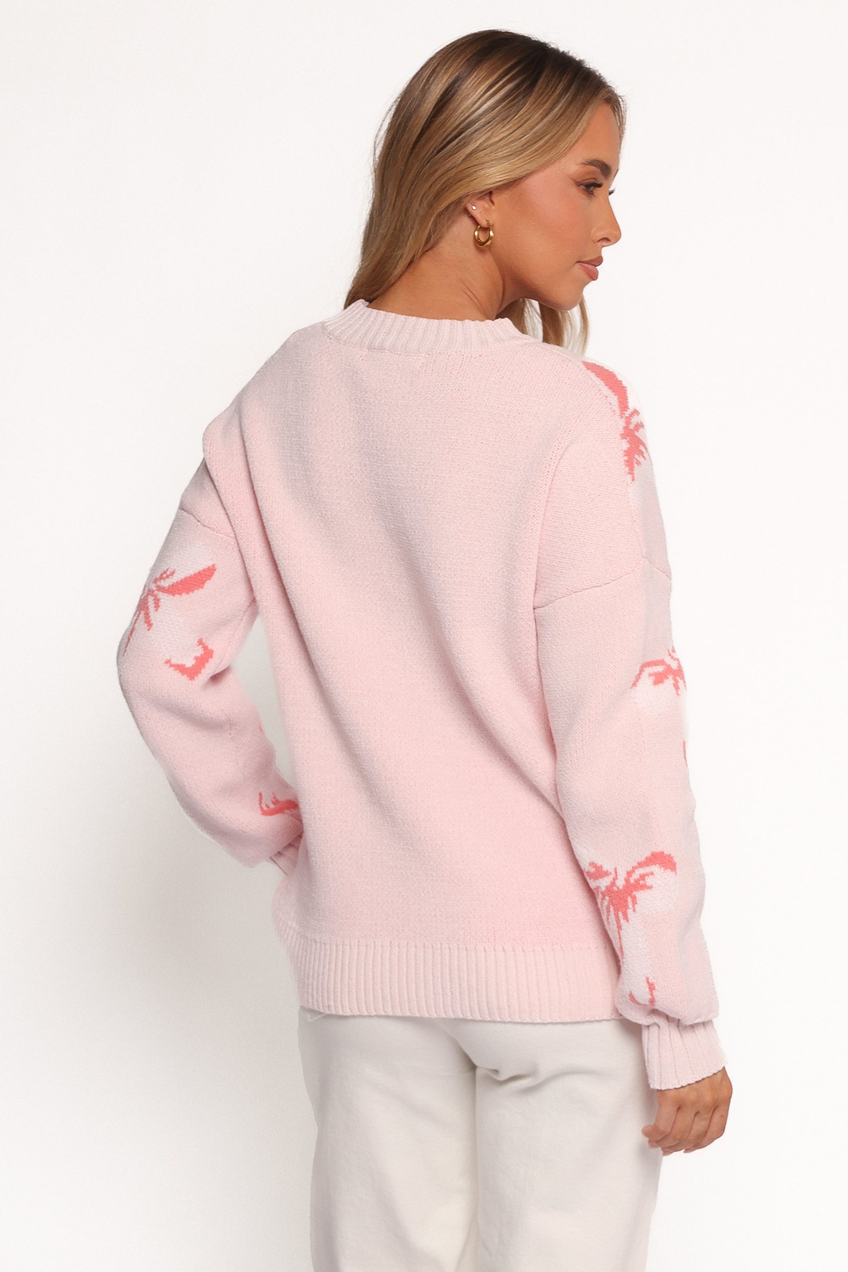 Carrington Bow Print Knit Sweater - Pink - Image 3