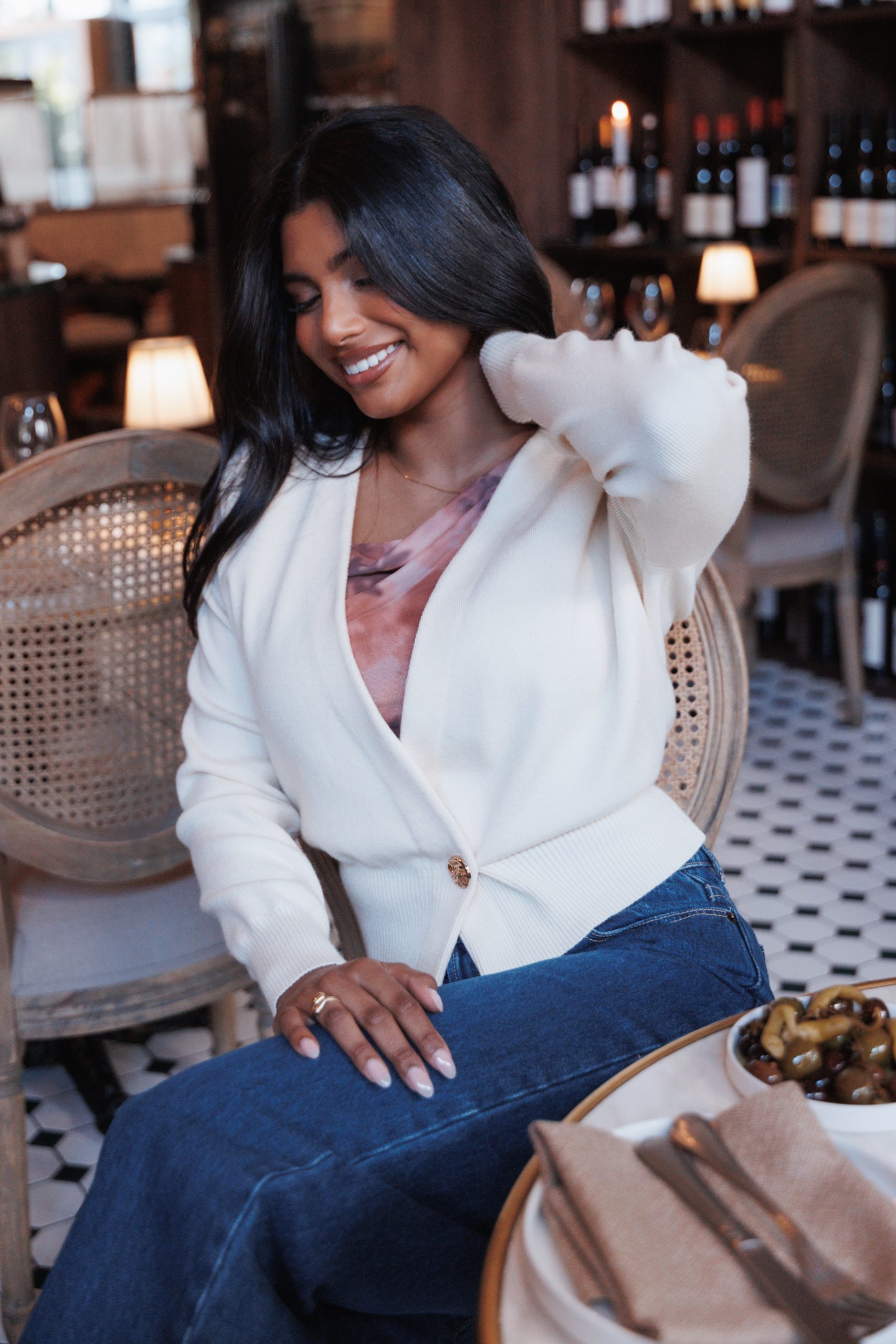 Caterina Button Cardigan - Cream - Image 9