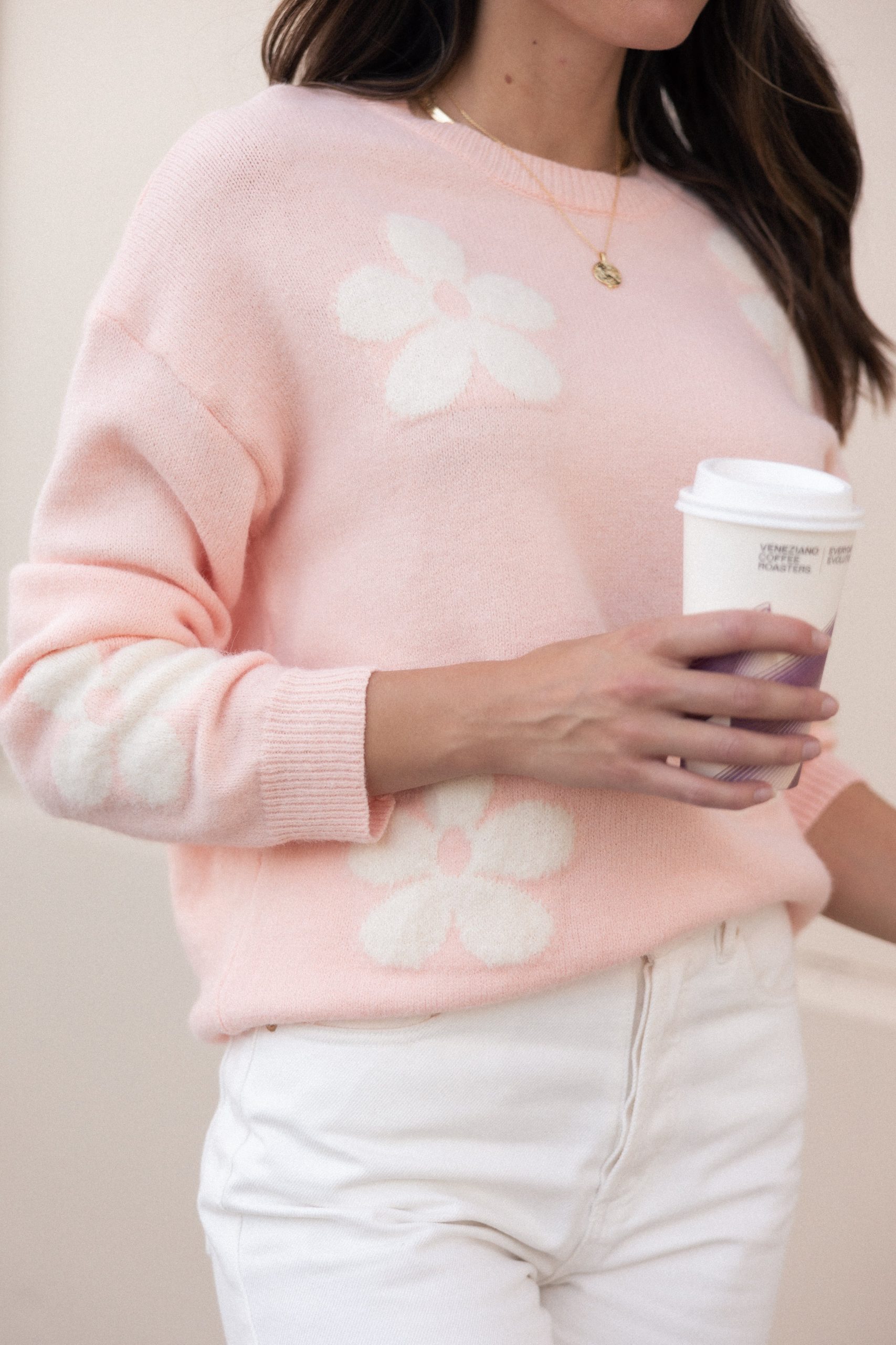 Charlie Flower Knit Sweater - Pink - Image 2