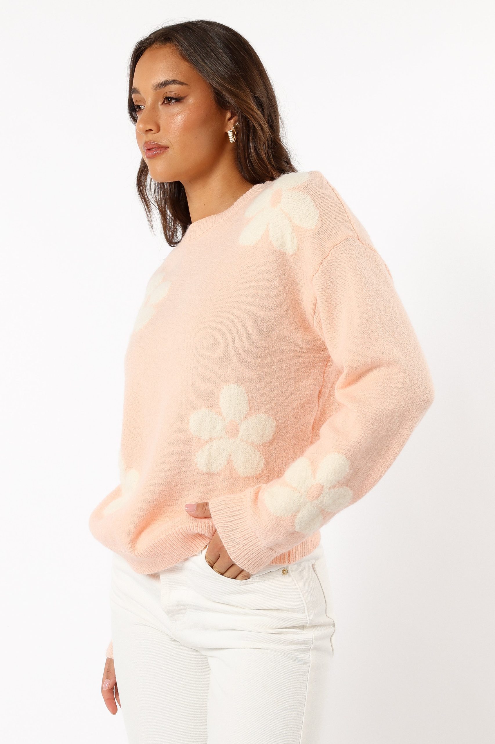 Charlie Flower Knit Sweater - Pink - Image 5