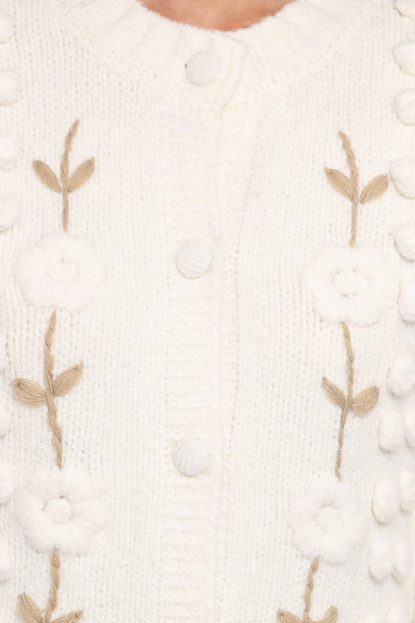 Cleo Floral Cardigan - Cream - Image 7