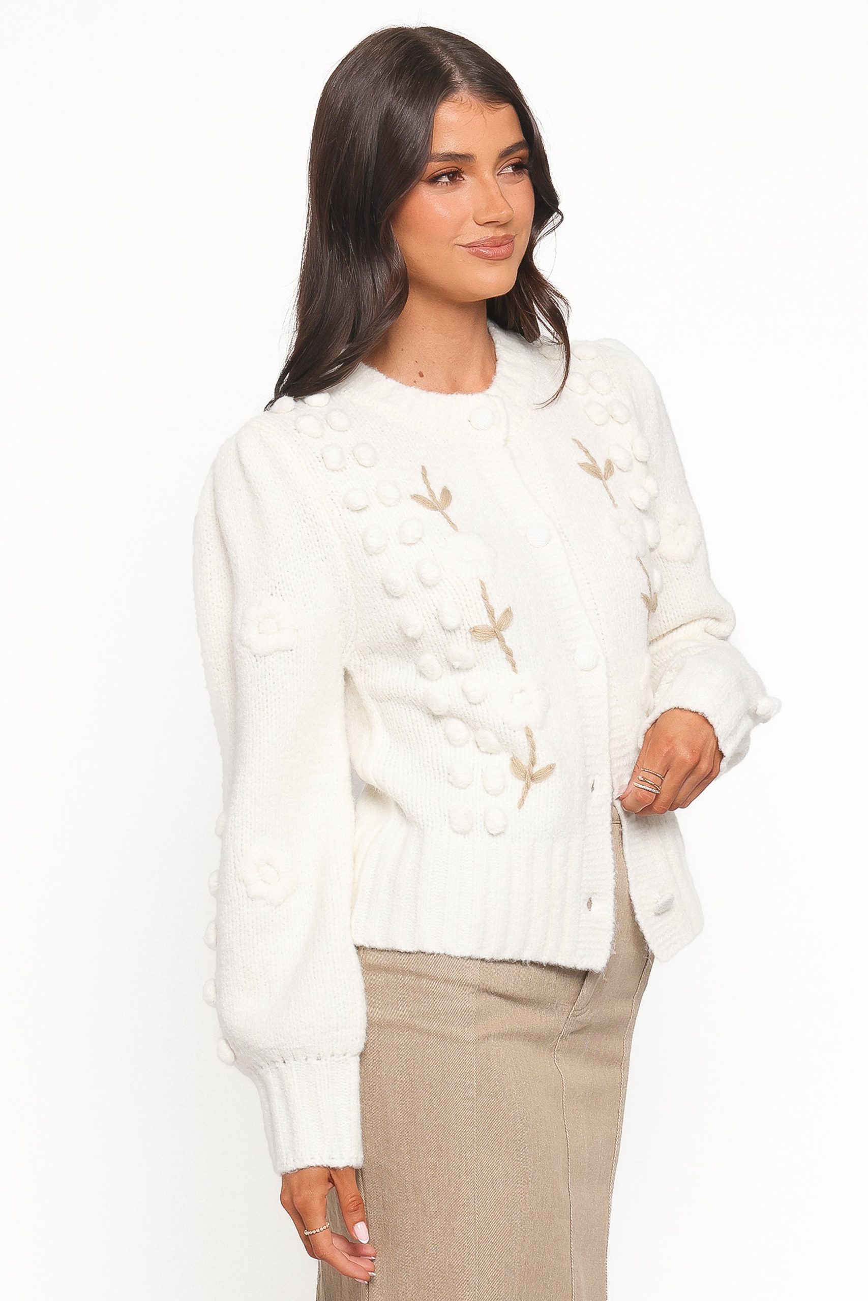Cleo Floral Cardigan - Cream - Image 4