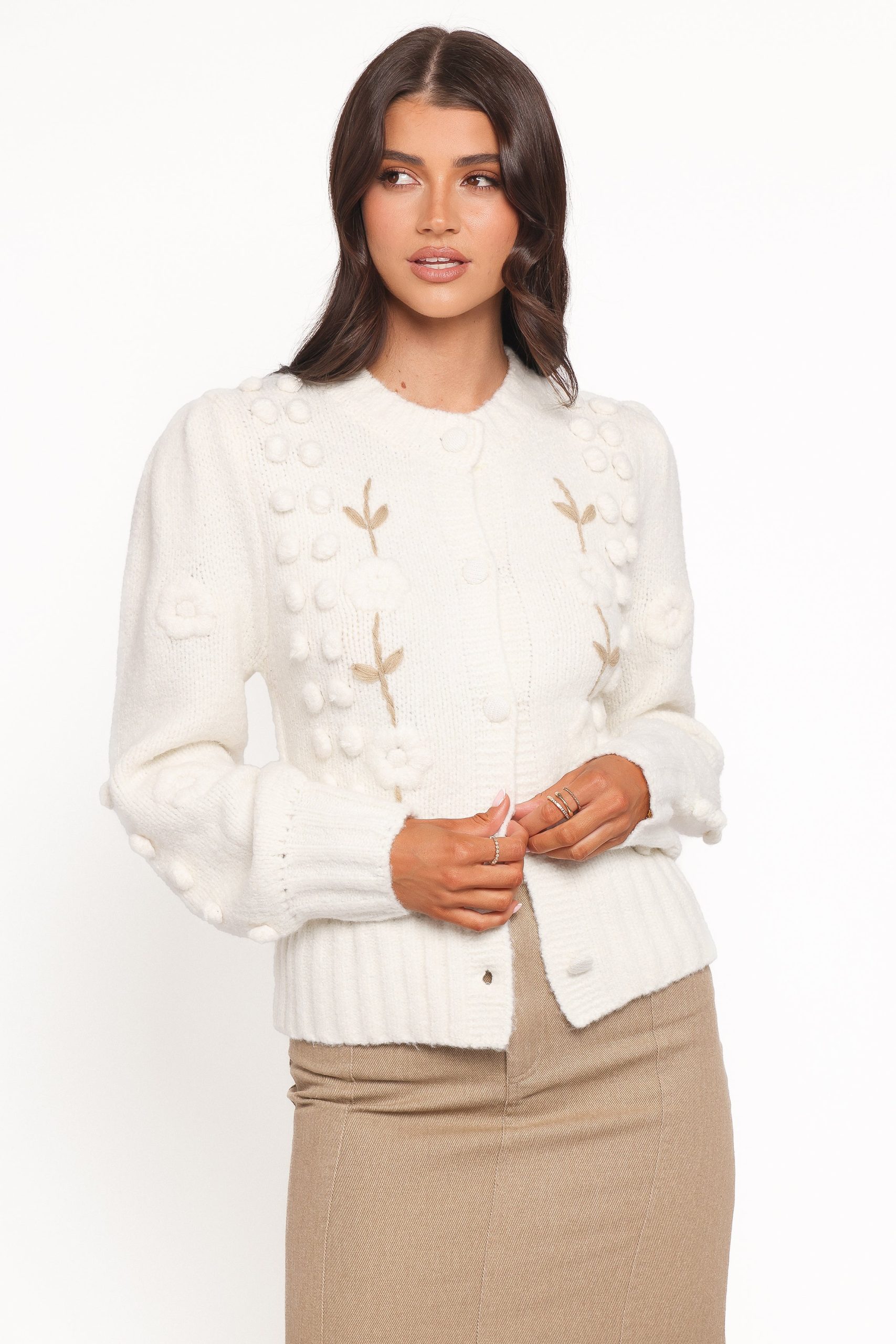 Cleo Floral Cardigan - Cream - Image 2