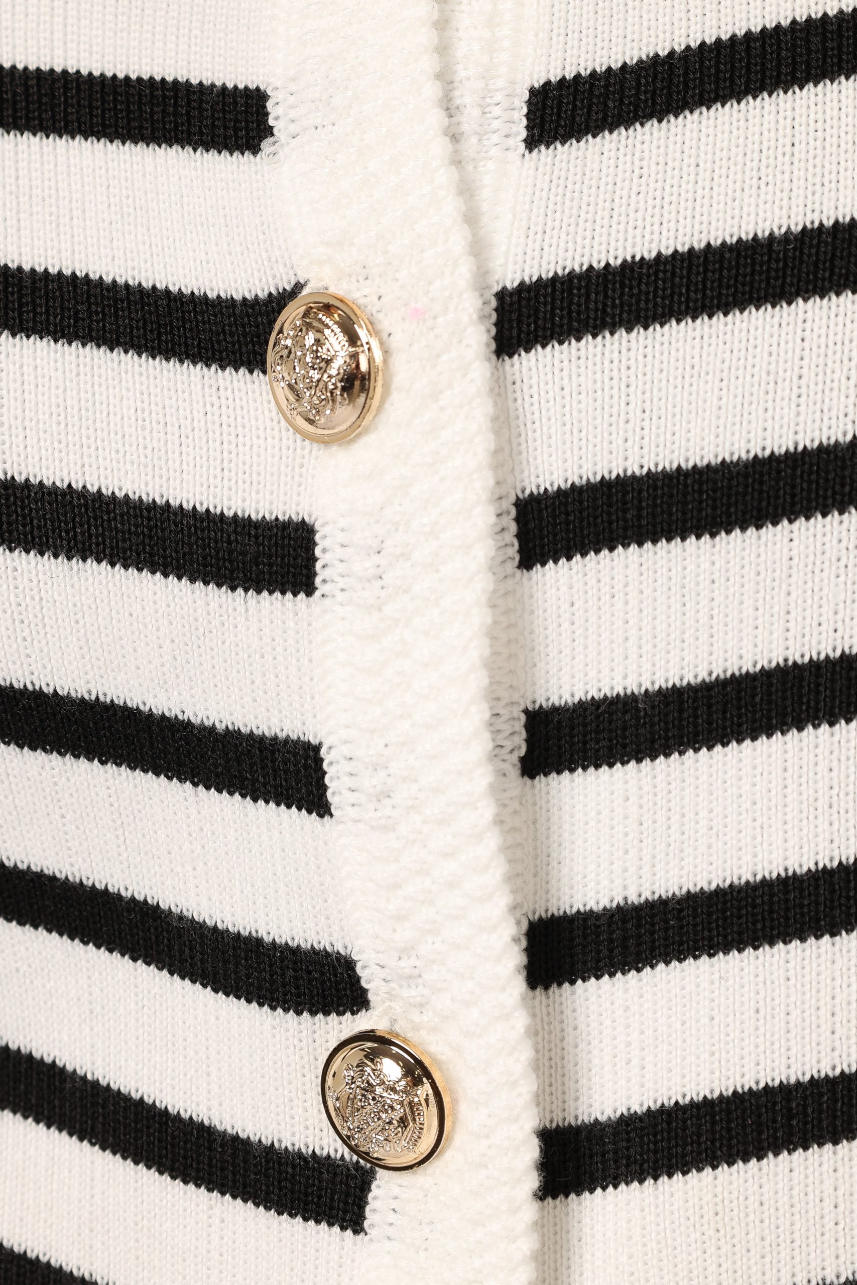 Cynthia Striped Button Front Cardigan - Black/Cream - Image 10
