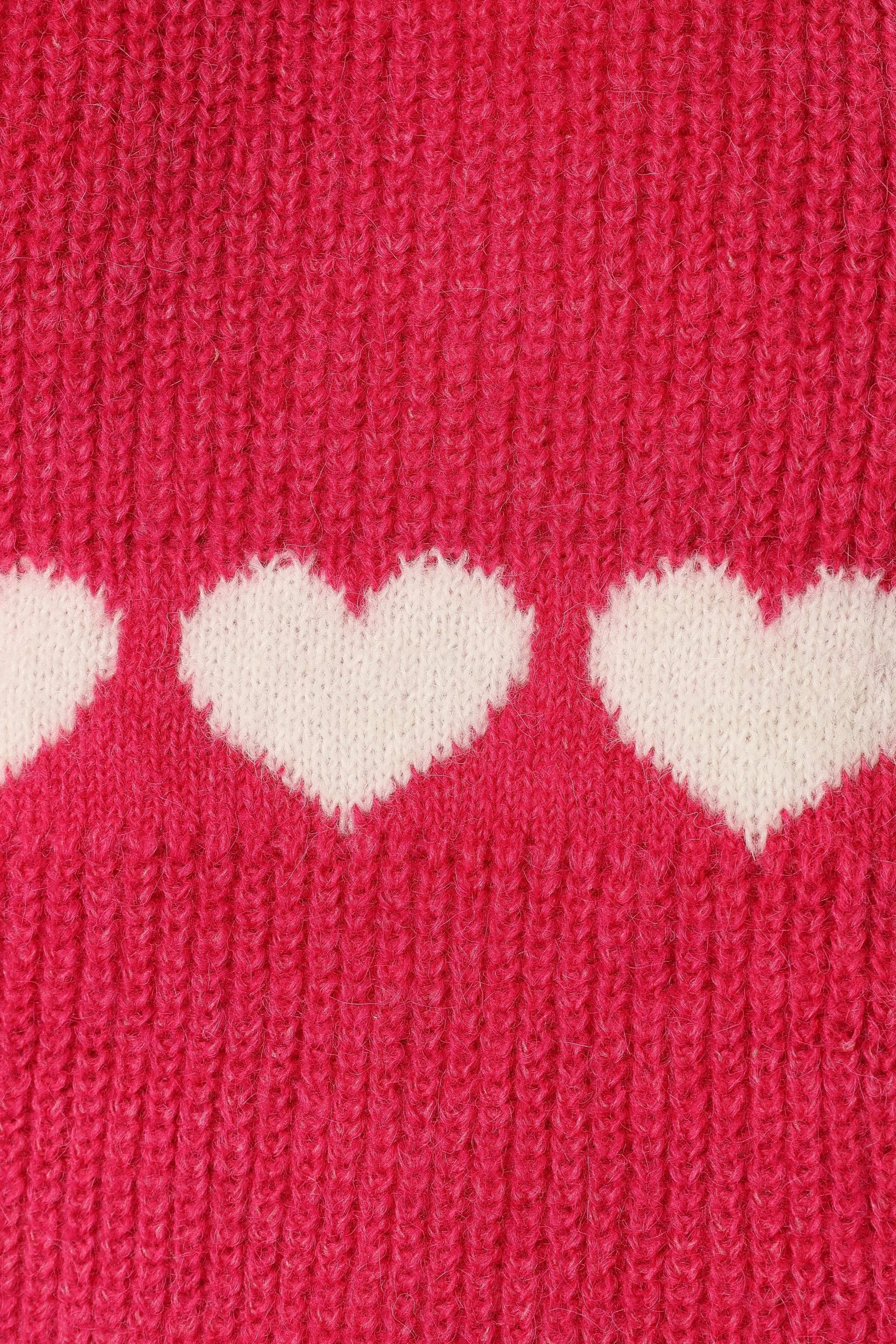 Dakotah Heart Stripe Knit Sweater - Fuchsia White - Image 9