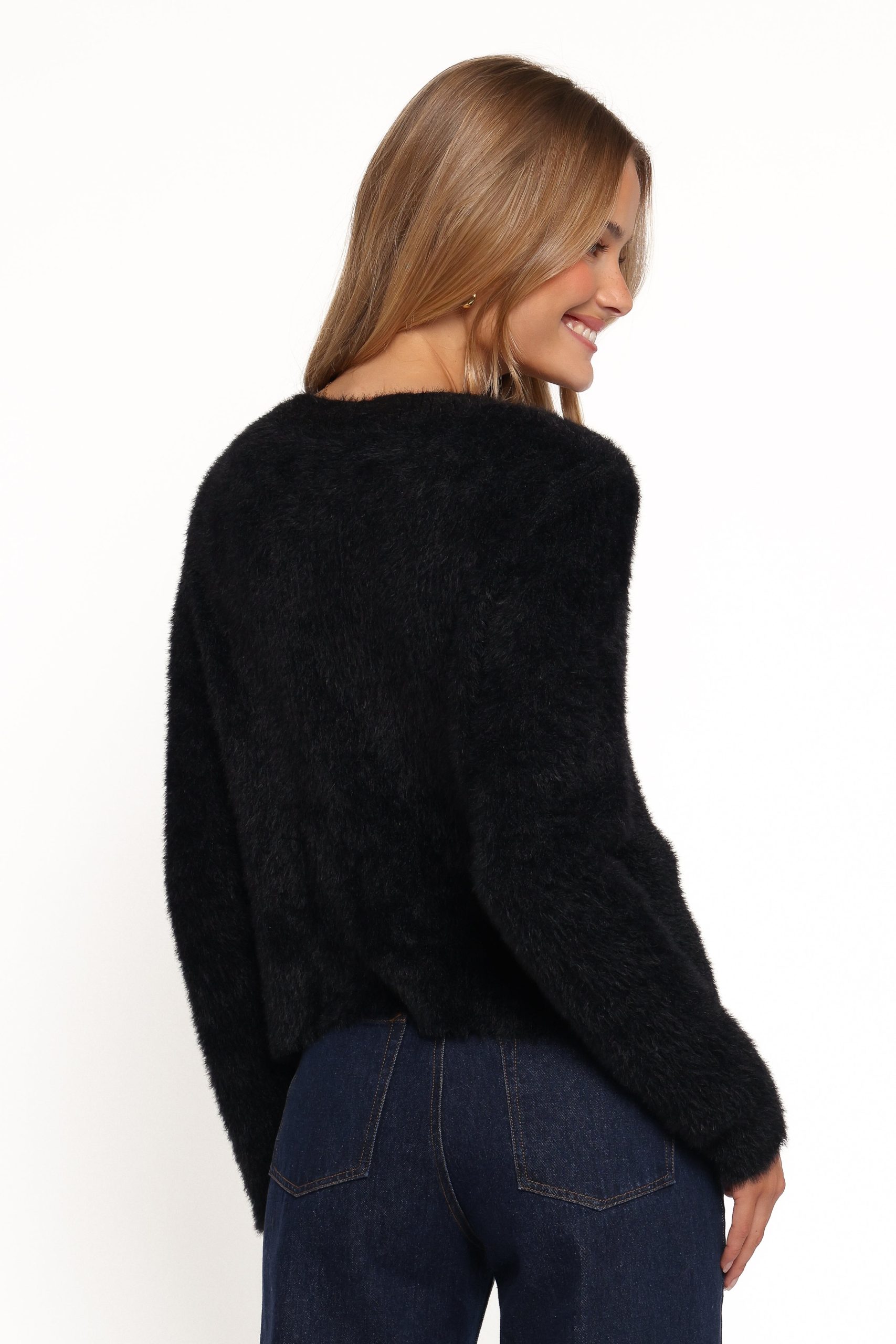 Donna Flower Button Cardigan - Black - Image 4