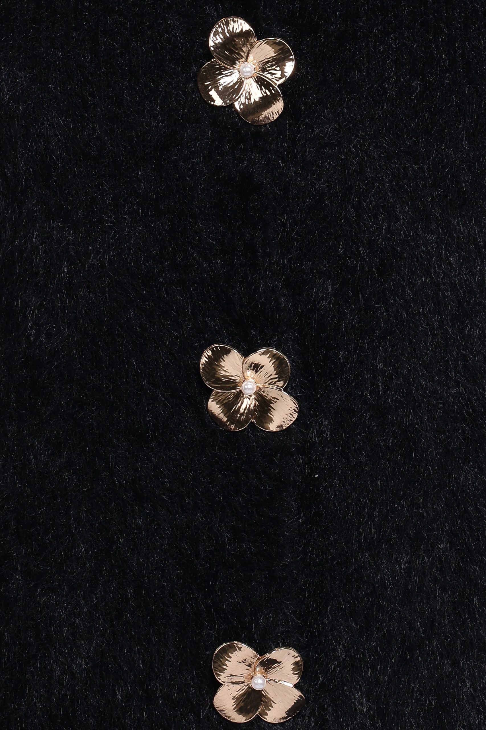 Donna Flower Button Cardigan - Black - Image 6