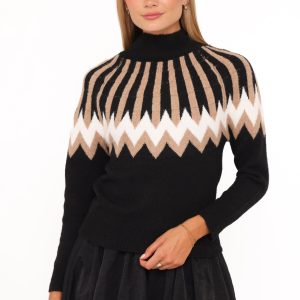 Donner Fairisle Mockneck Sweater - Black